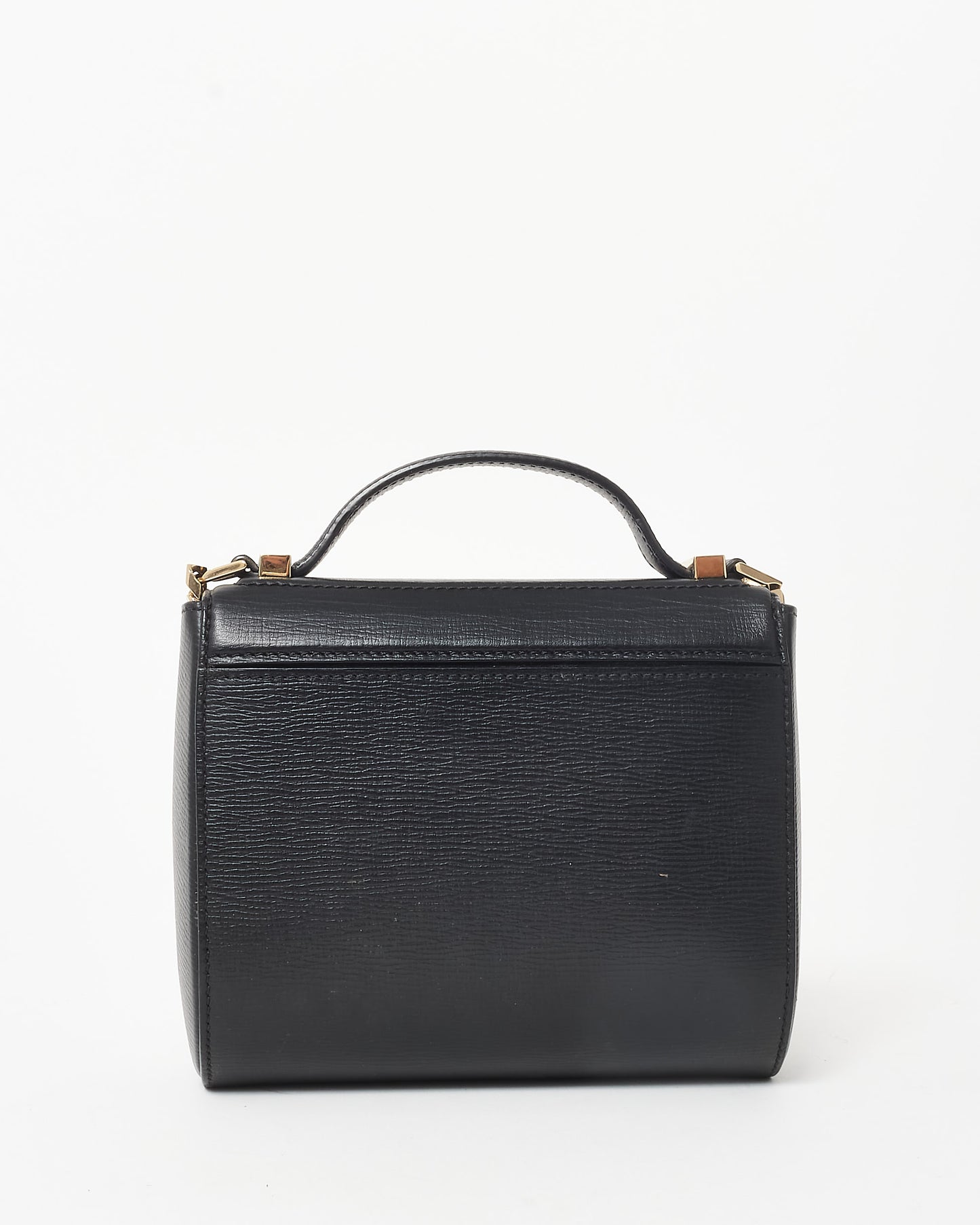 Givenchy Black Grained Leather Mini Pandora Box Crossbody Bag