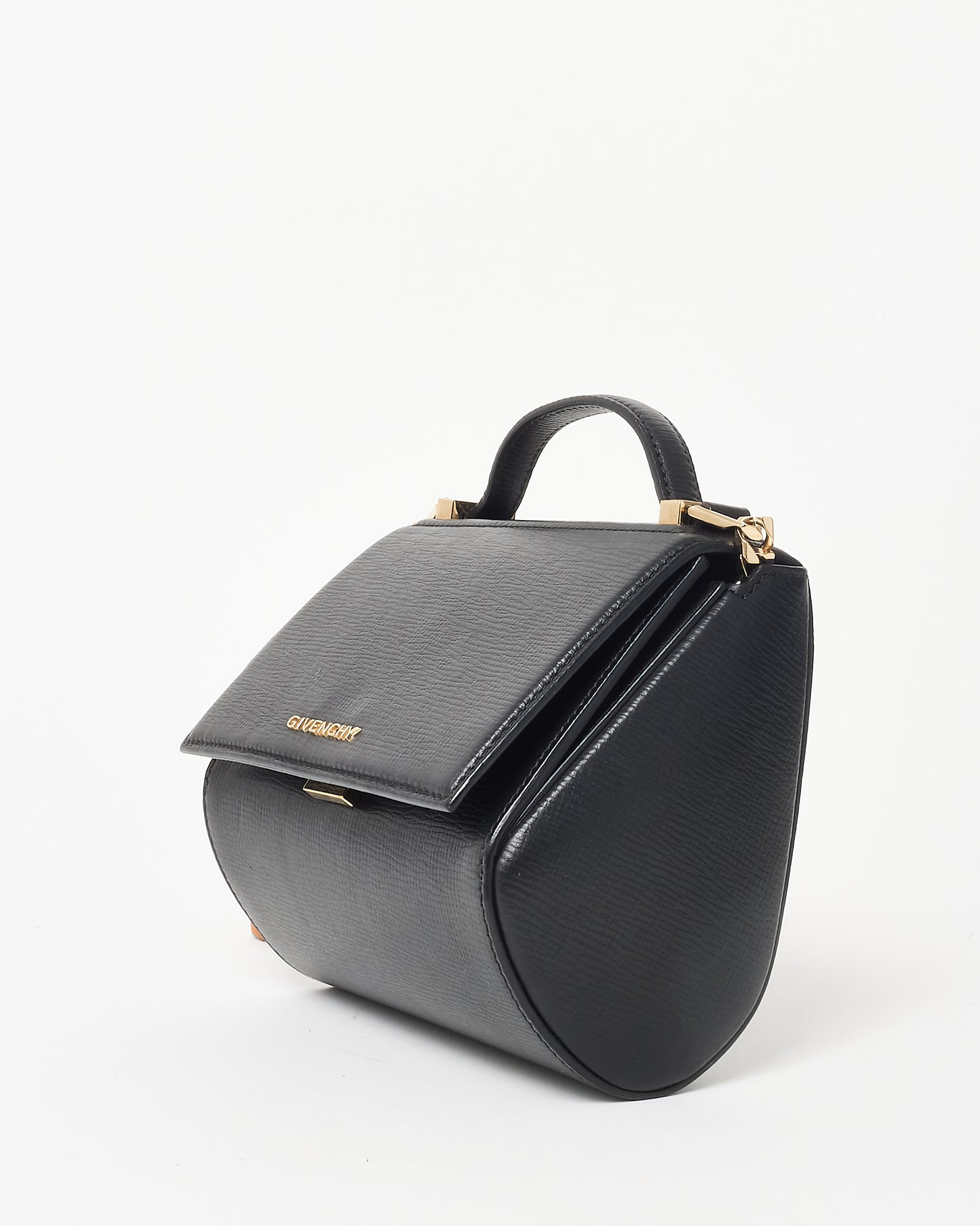 Givenchy Black Grained Leather Mini Pandora Box Crossbody Bag