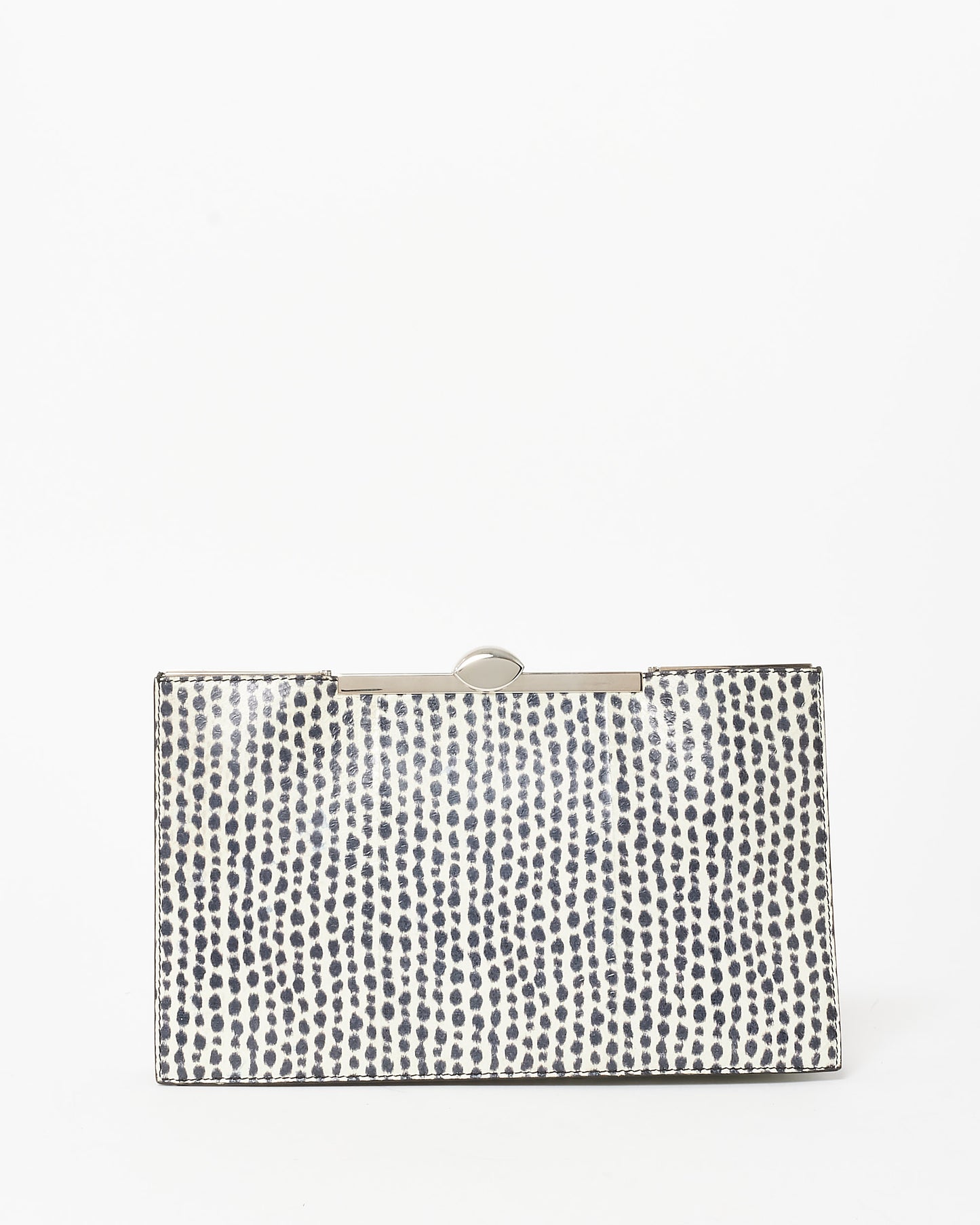 Dior Vintage Black & White Animal Print Snakeskin Clutch