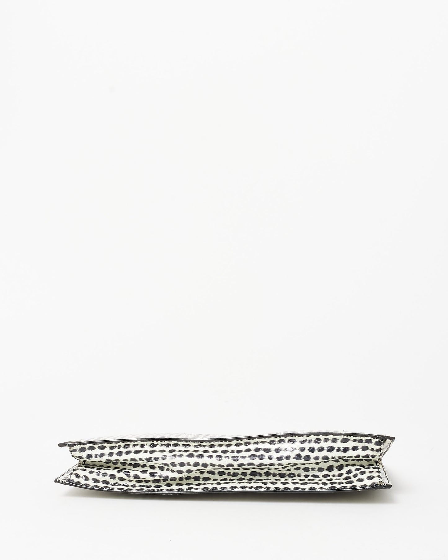 Dior Vintage Black & White Animal Print Snakeskin Clutch