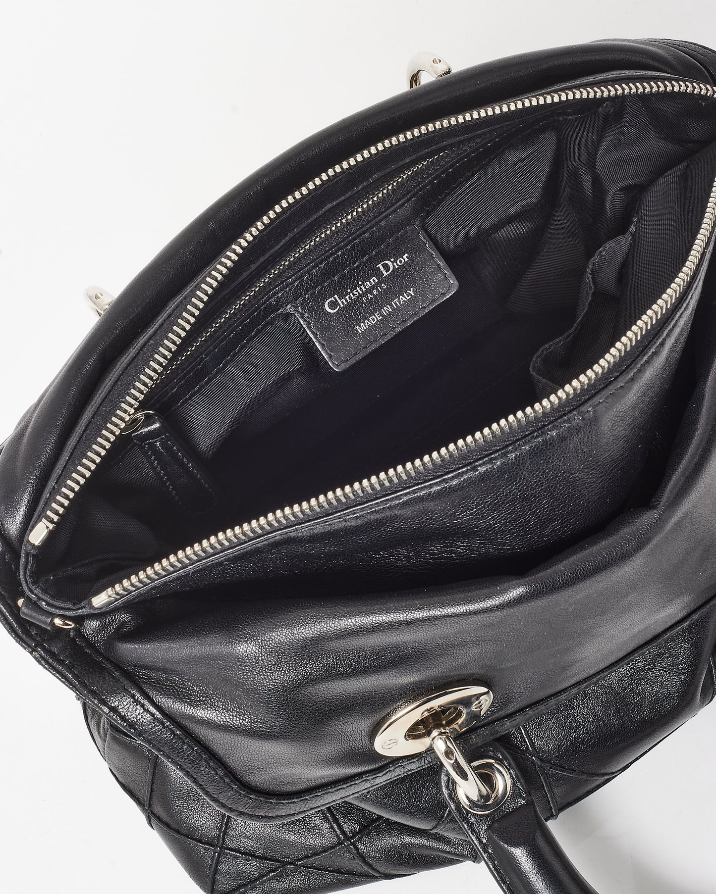 Dior Black Leather Granville Top Handle Bag