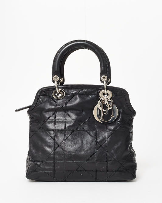 Dior Black Leather Granville Top Handle Bag