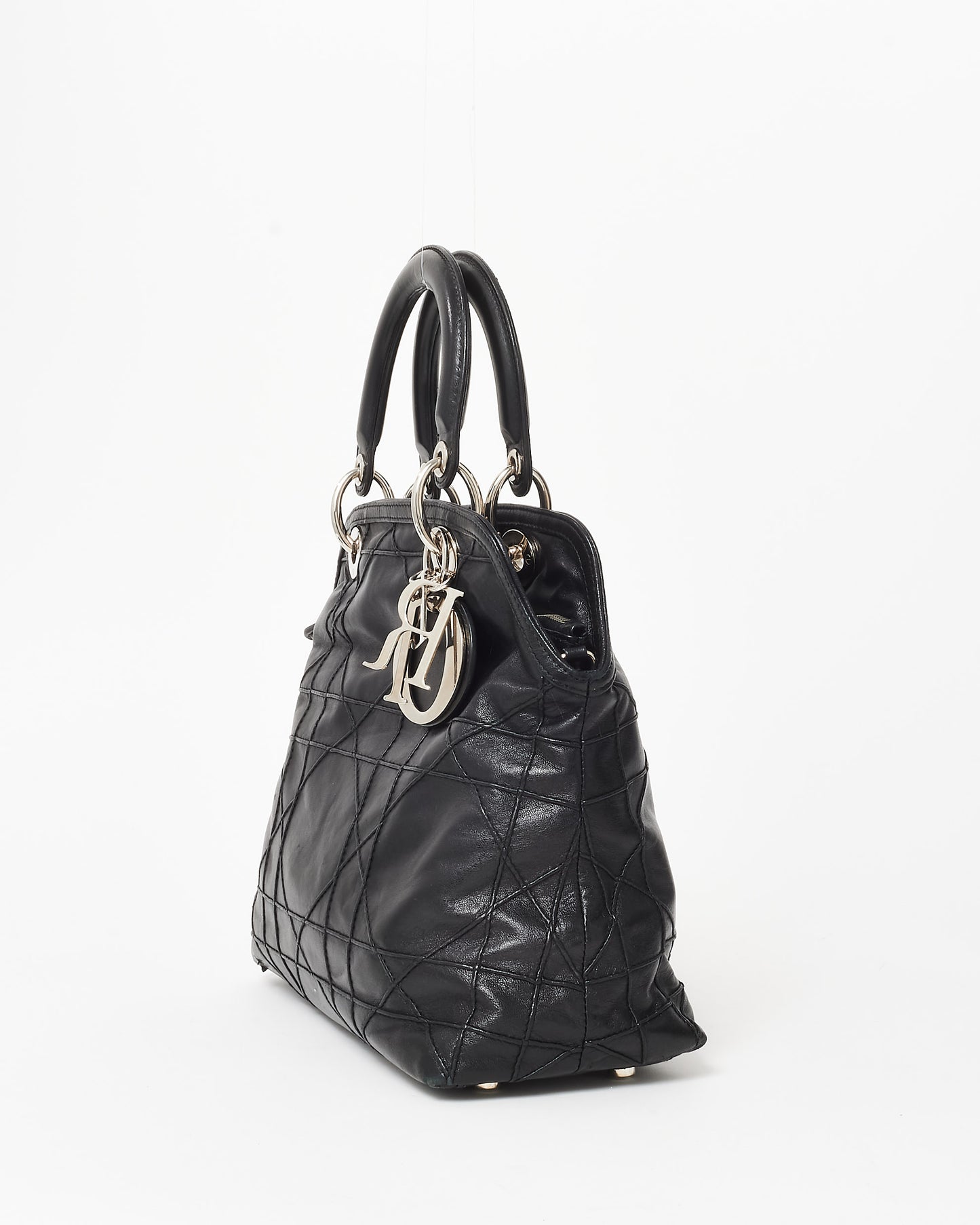 Dior Black Leather Granville Top Handle Bag