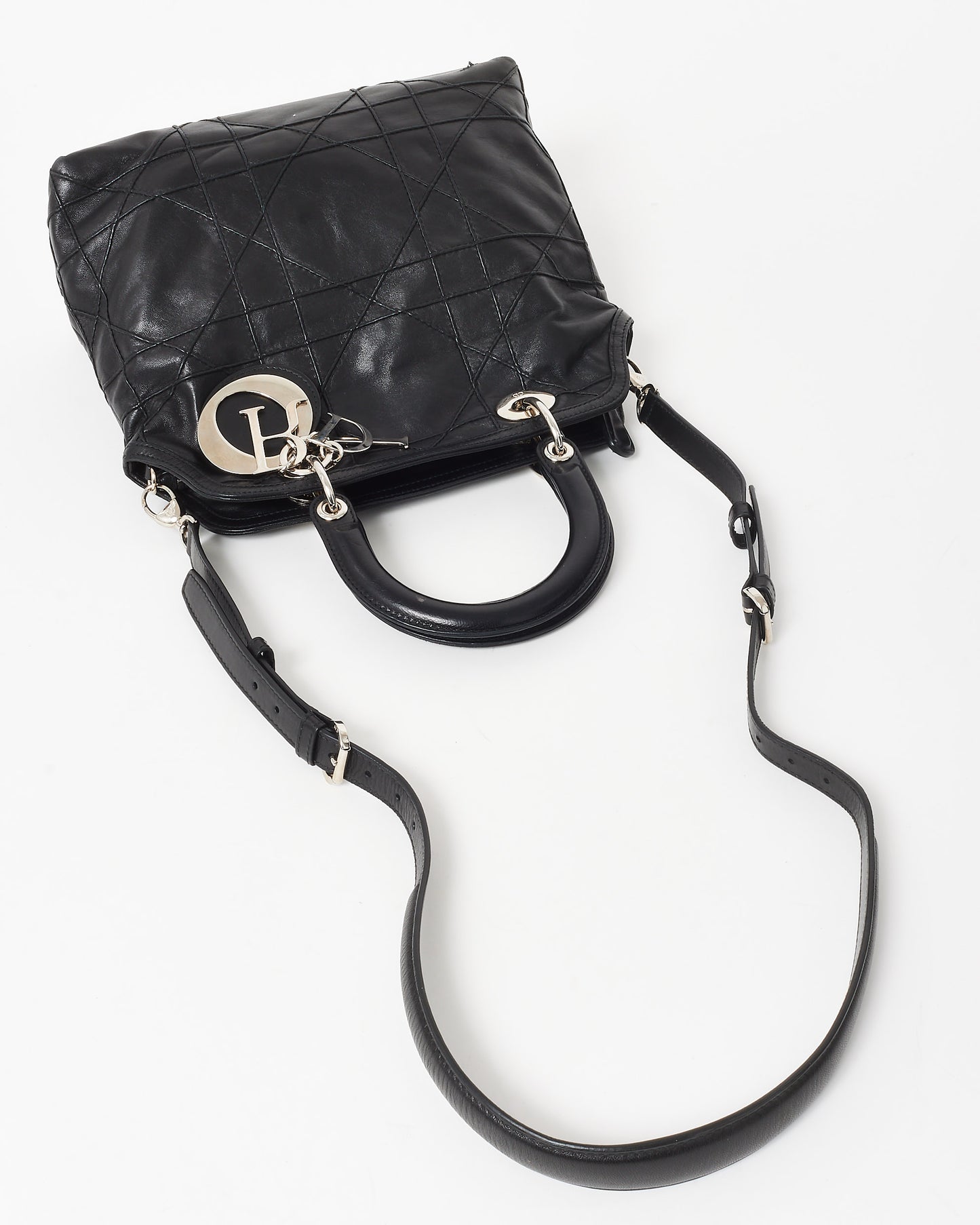 Dior Black Leather Granville Top Handle Bag