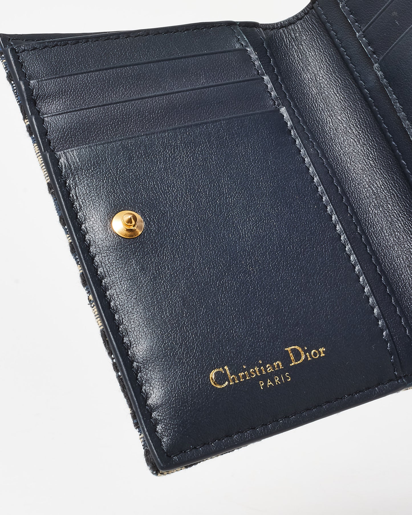 Dior Blue Oblique Canvas Logo 30 Montaigne Dahlia Bifold Wallet