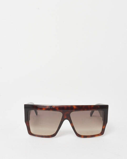 Celine Brown Tortoise Acetate CLA400921 Flat Top Oversized Sunglasses