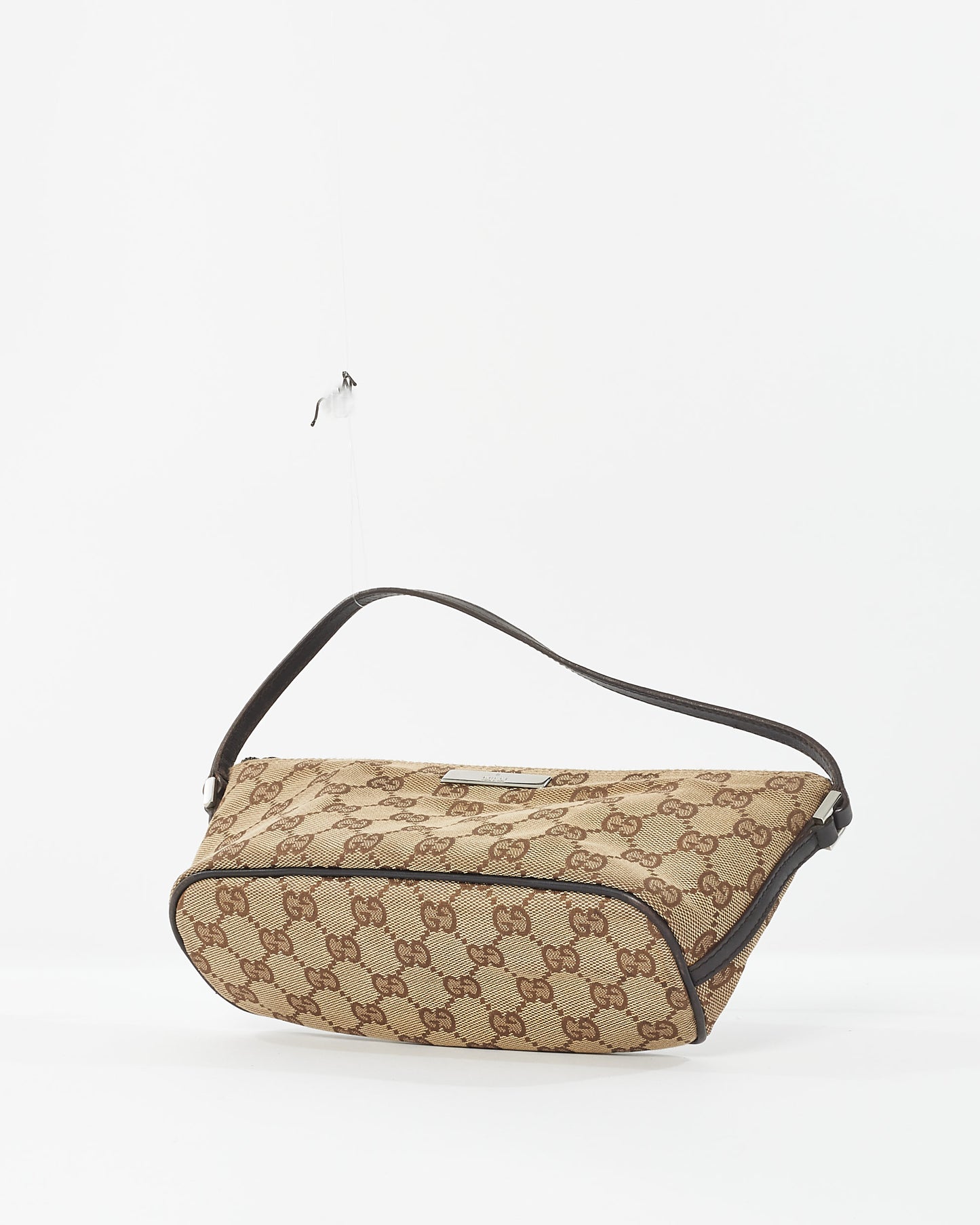 Gucci Vintage Brown Monogram GG Canvas Boat Pochette