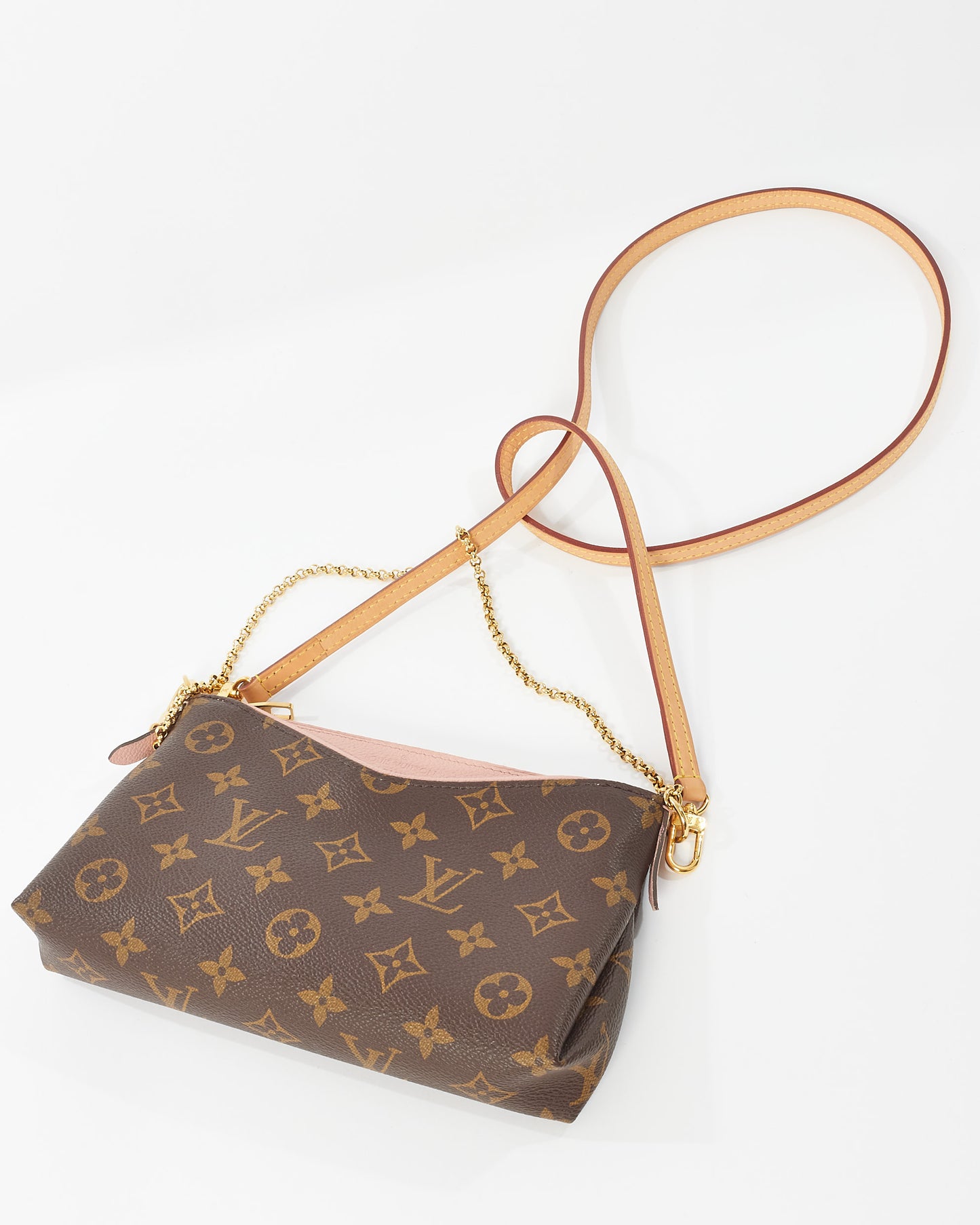 Louis Vuitton Monogram Canvas/ Rose Poudre Pallas Clutch