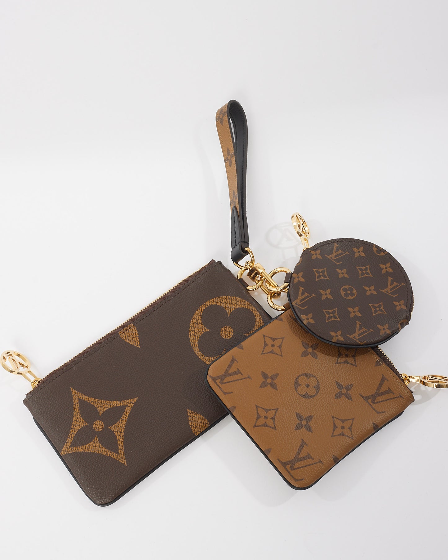 Louis Vuitton Giant Reverse Monogram Trio Pouch Wristlet