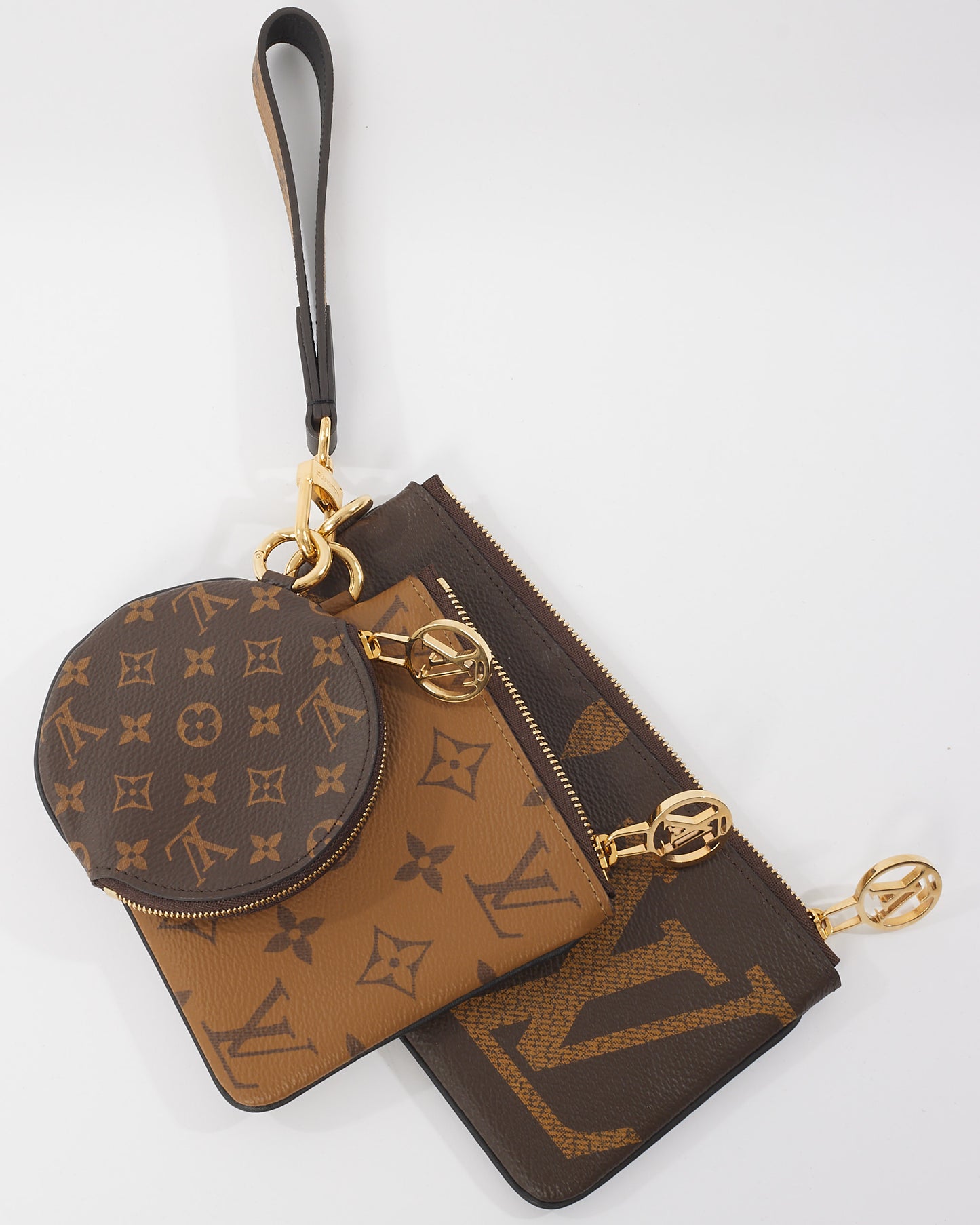 Louis Vuitton Giant Reverse Monogram Trio Pouch Wristlet