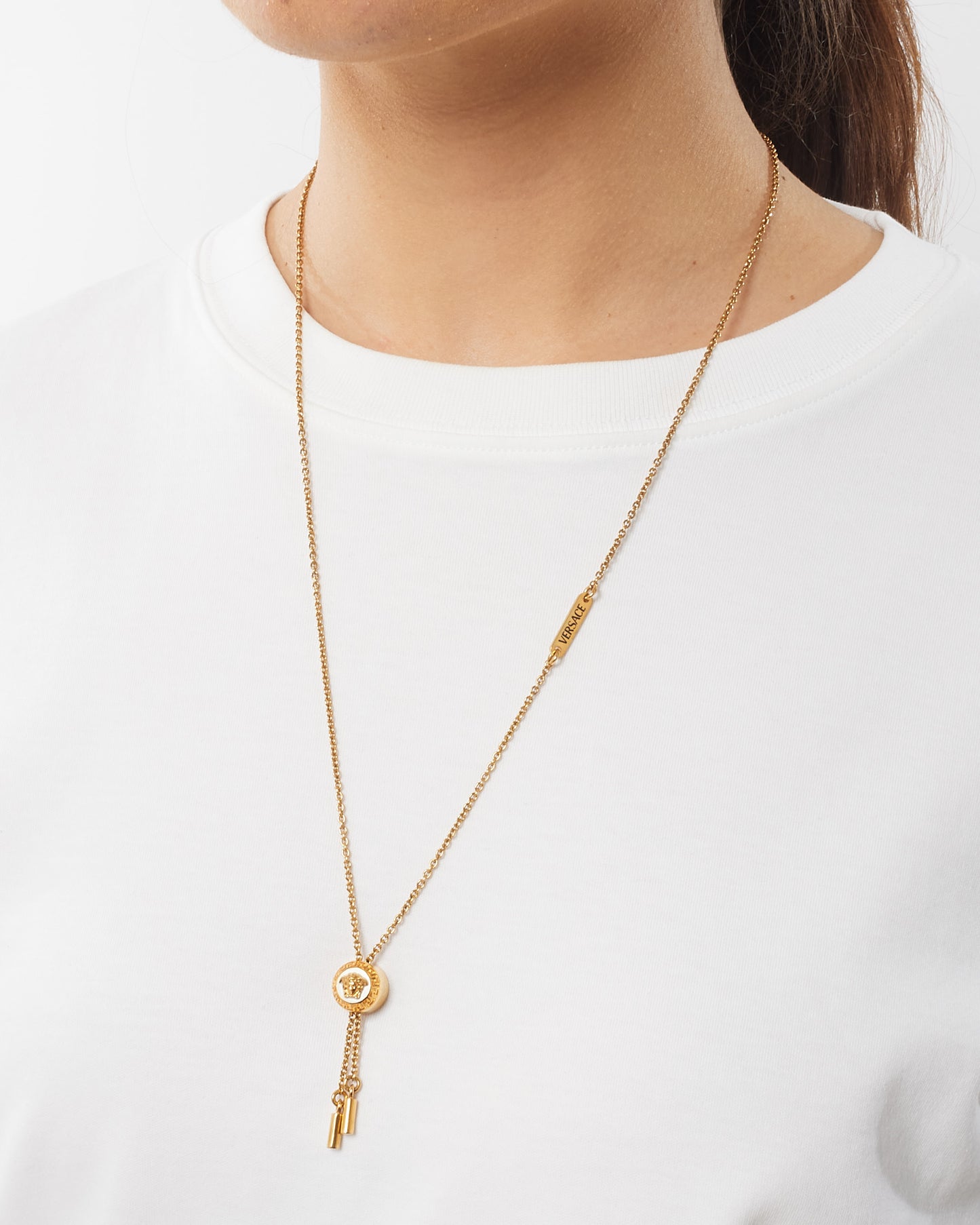 Versace Gold Chain Medusa Bolo Necklace