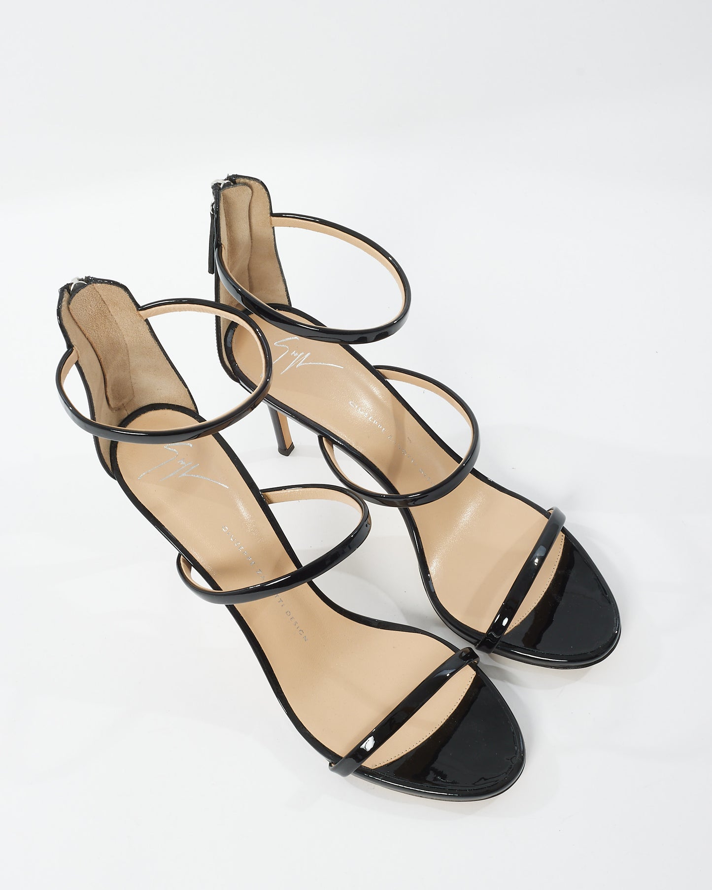 Giuseppe Zanotti Black Patent Leather Harmony Sandals - 41