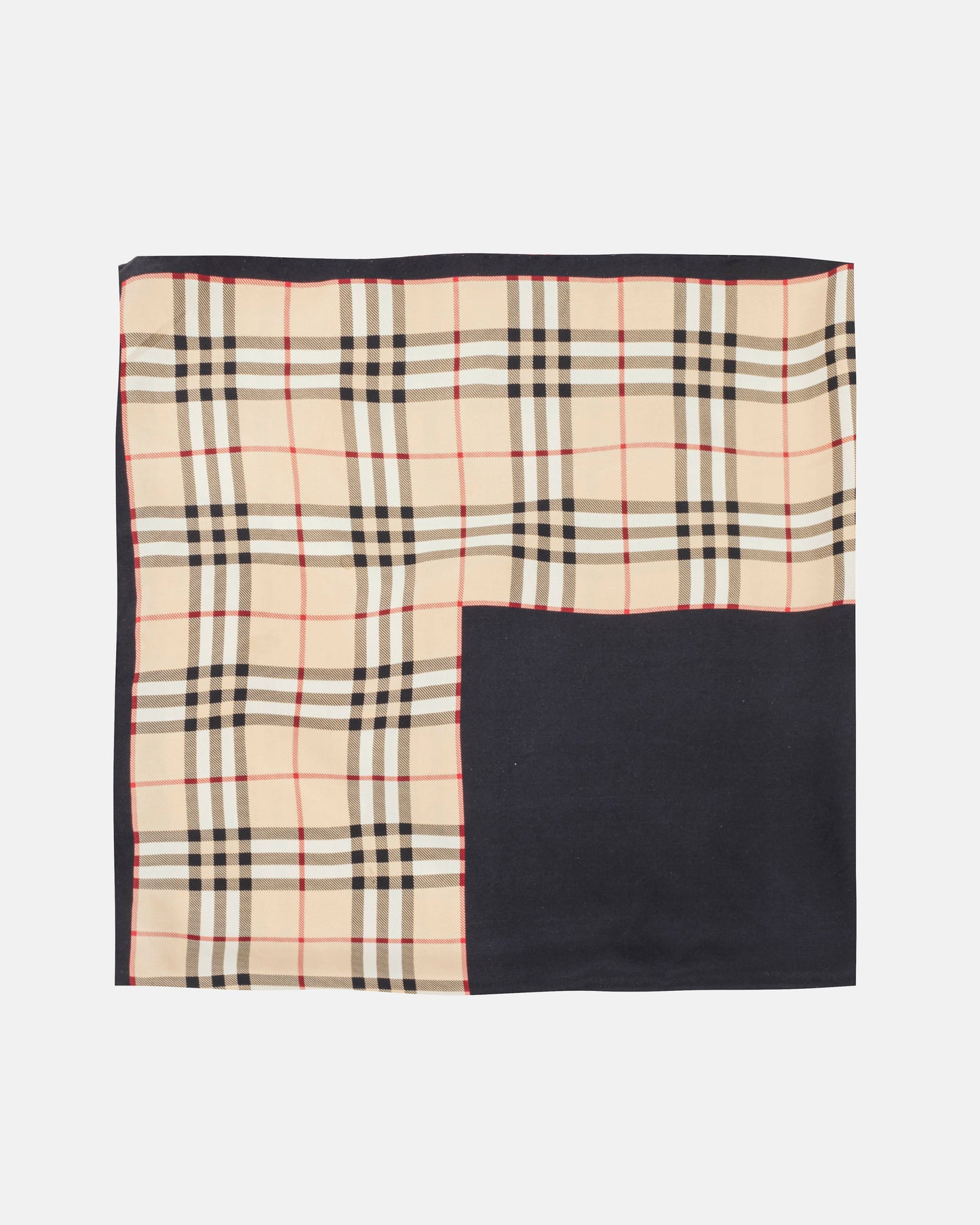 Burberry Beige Check & Black Silk Scarf