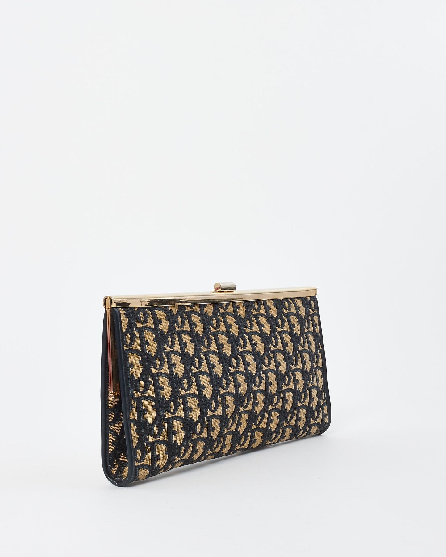 Dior Blue Oblique Canvas Vintage Clutch