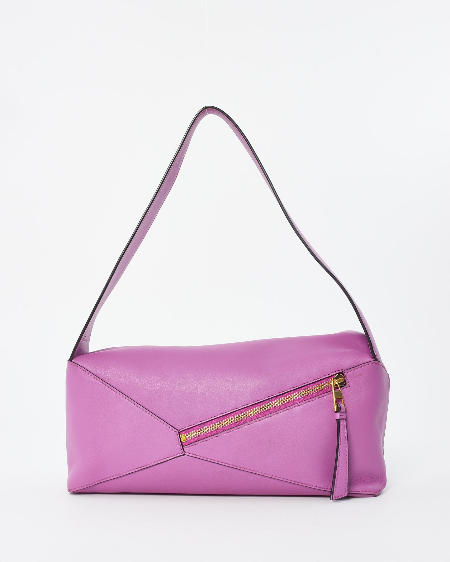 Loewe Fuchsia Leather Puzzle Hobo Shoulder Bag