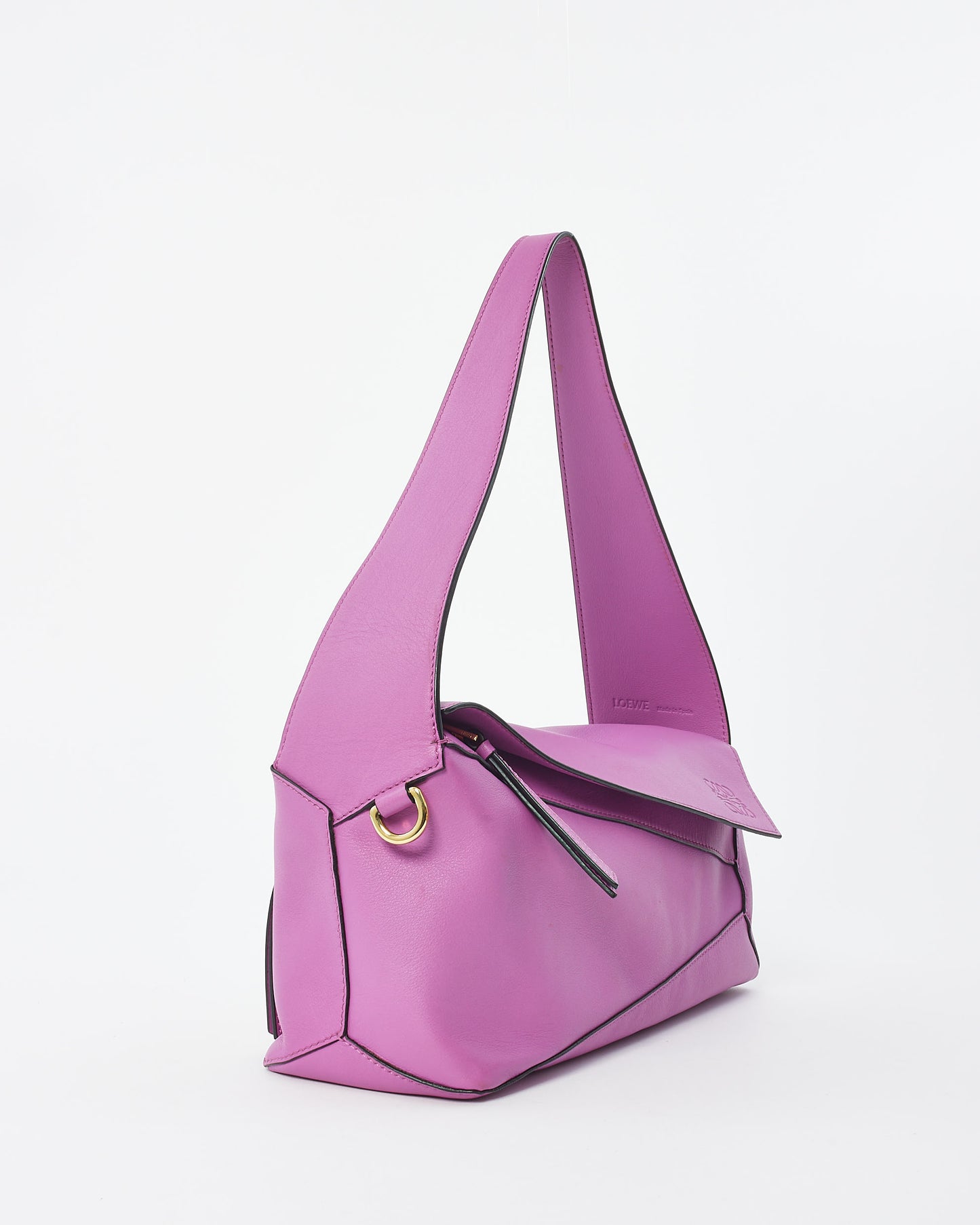 Loewe Fuchsia Leather Puzzle Hobo Shoulder Bag