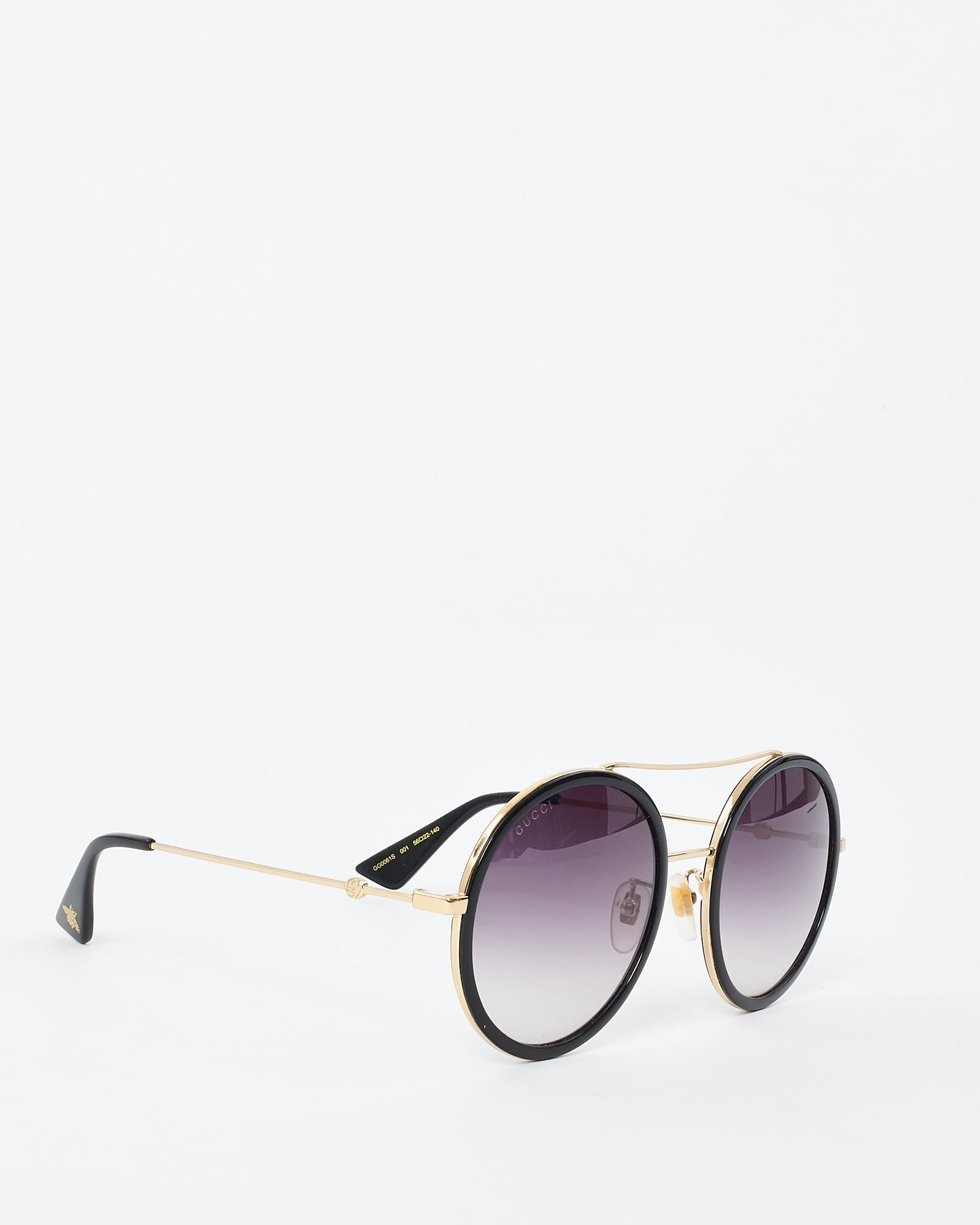 Gucci Black & Metal Round Aviator GG0061S Frame Sunglasses