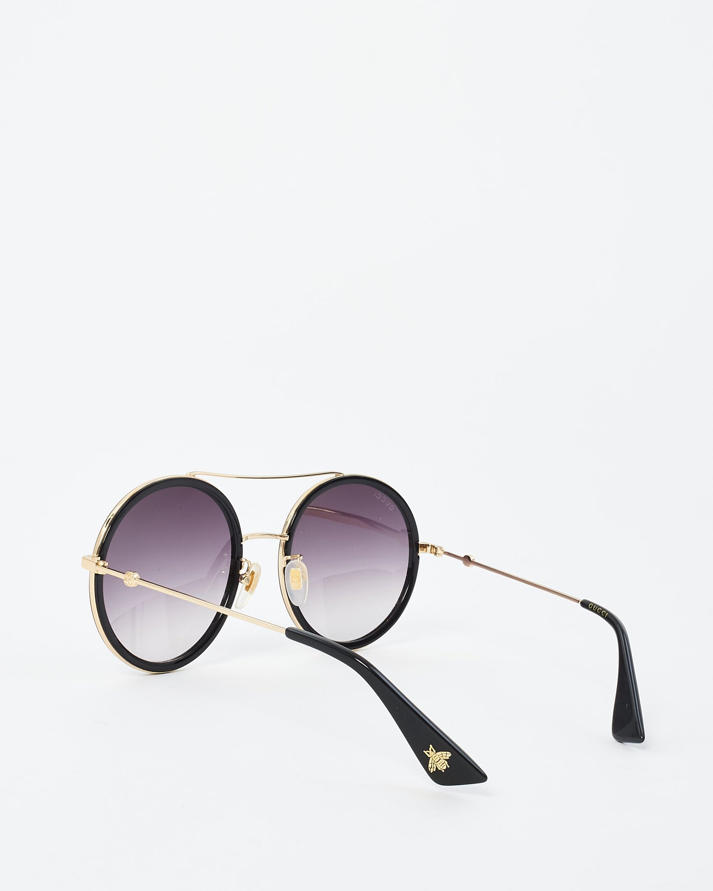 Gucci Black & Metal Round Aviator GG0061S Frame Sunglasses