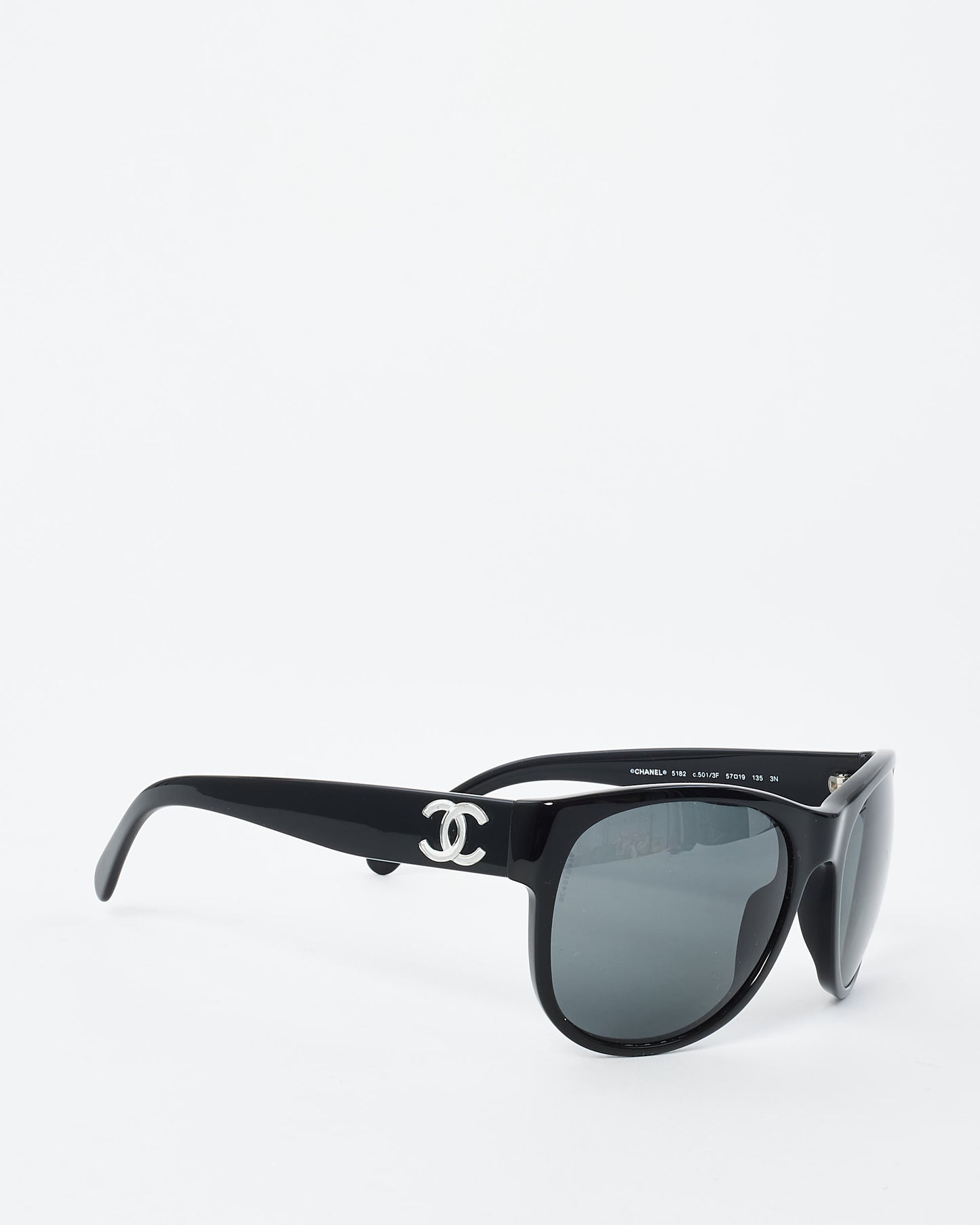 Chanel Black Acetate C.501/3F Oversized Logo Sunglasses