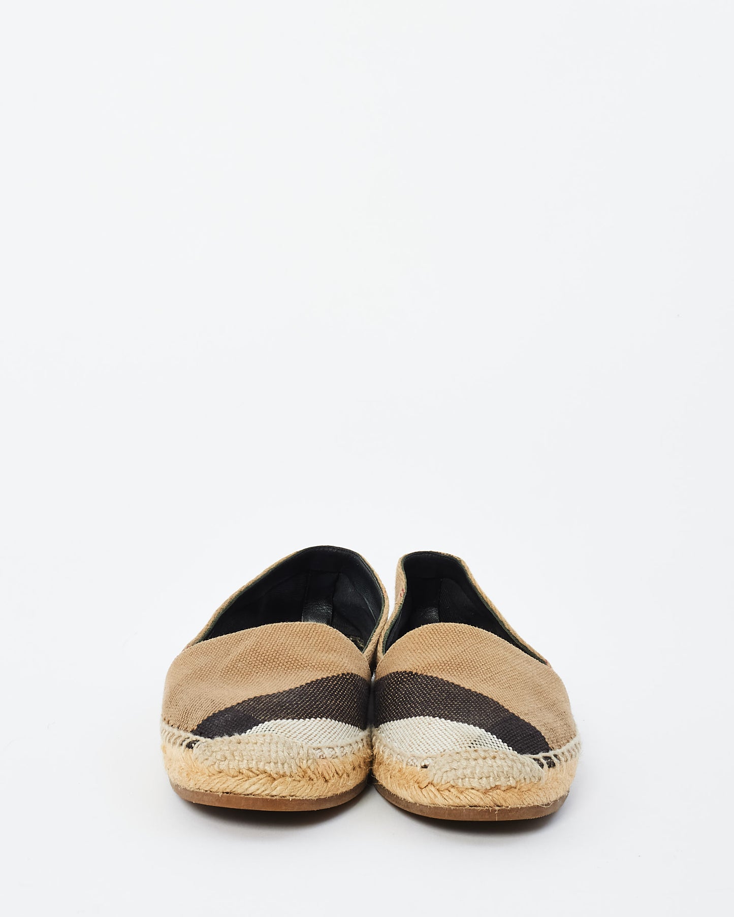 Burberry Beige Plaid Canvas Espadrilles - 7.5