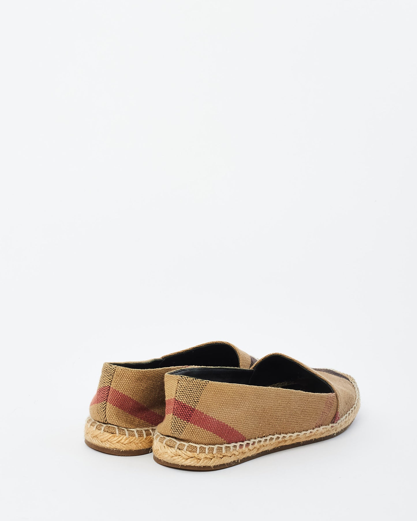 Burberry Beige Plaid Canvas Espadrilles - 7.5