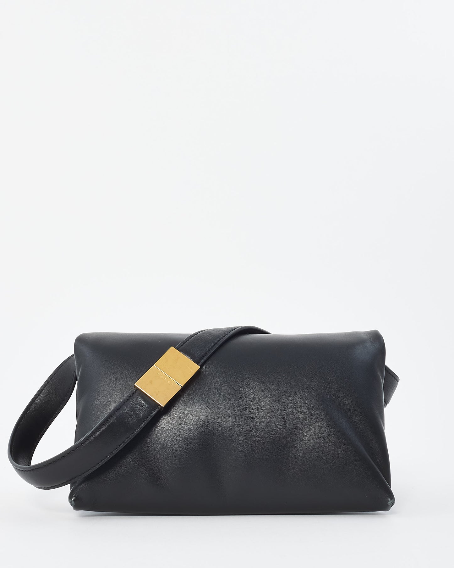 Marni Black Puffer Leather Small Prisma Shoulder Bag