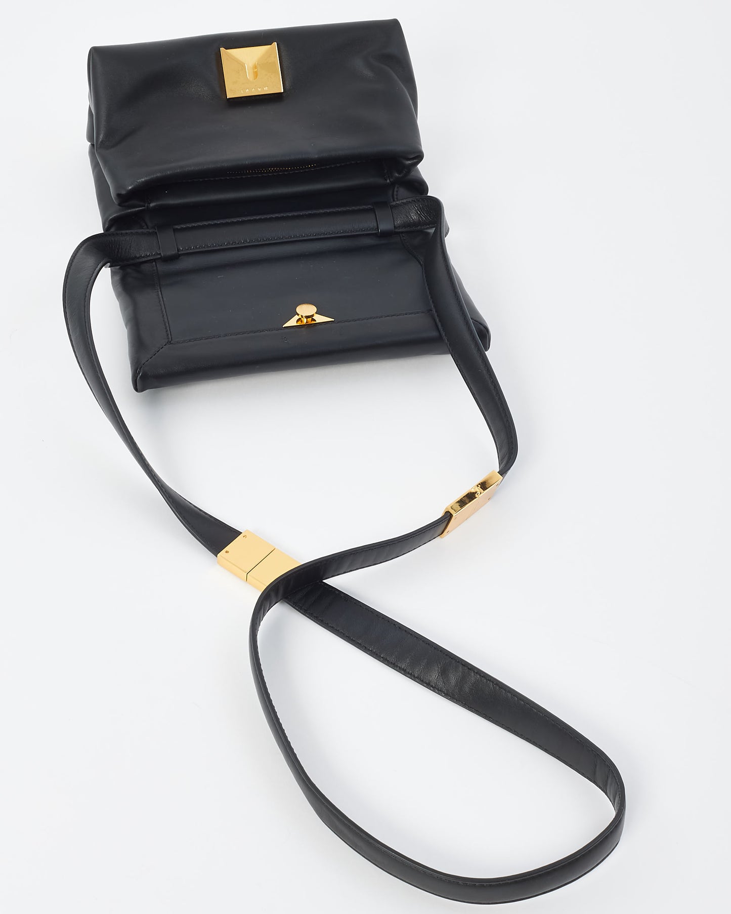 Marni Black Puffer Leather Small Prisma Shoulder Bag