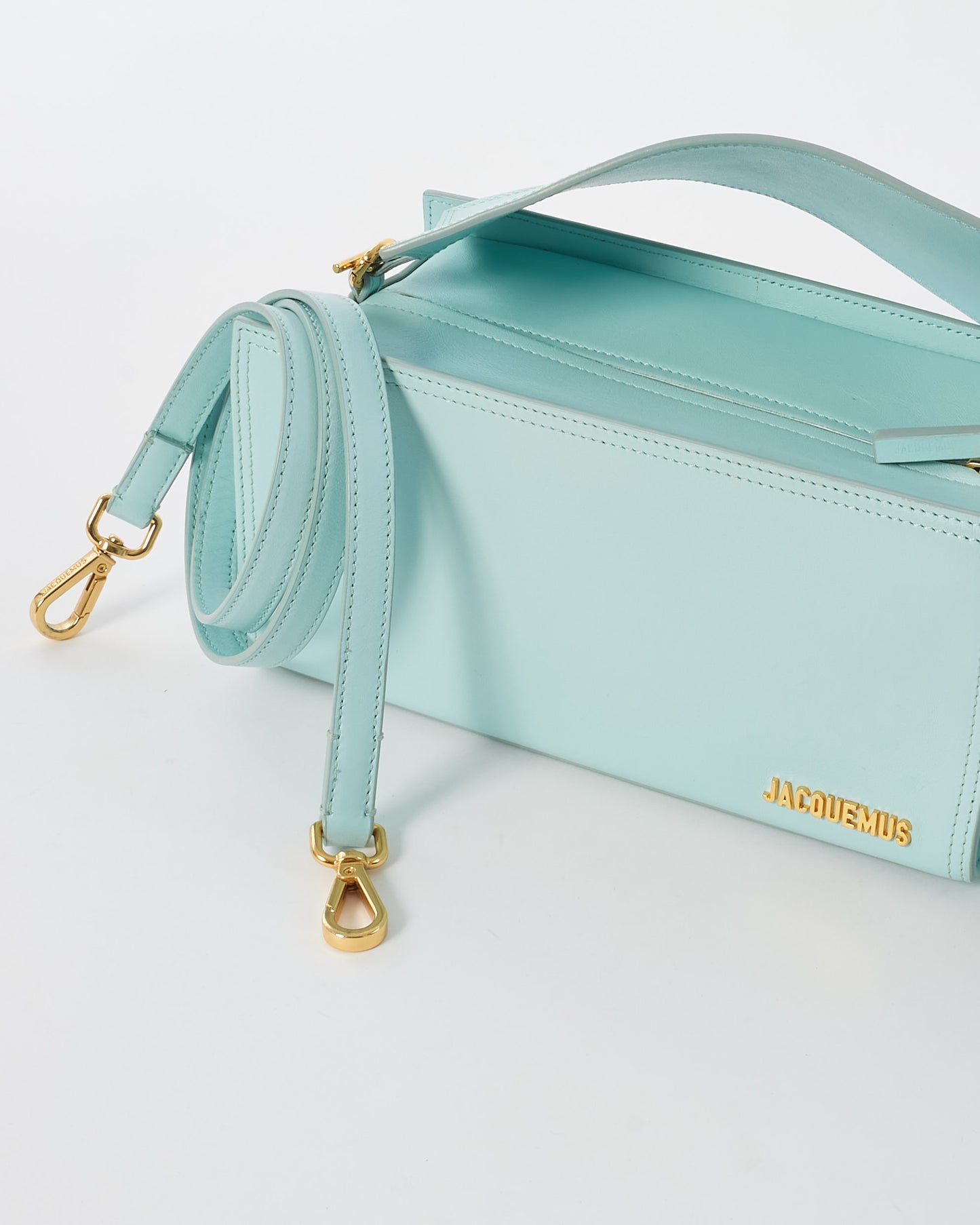 Jacquemus Light Turquoise Leather Le Rectangle Shoulder Bag