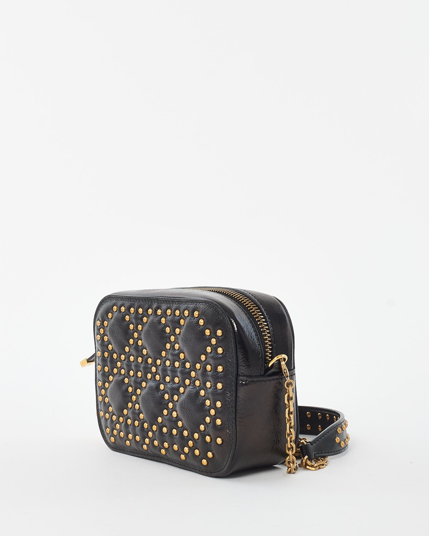 Dior Black Leather Studded Cannage Mini Crossbody Bag