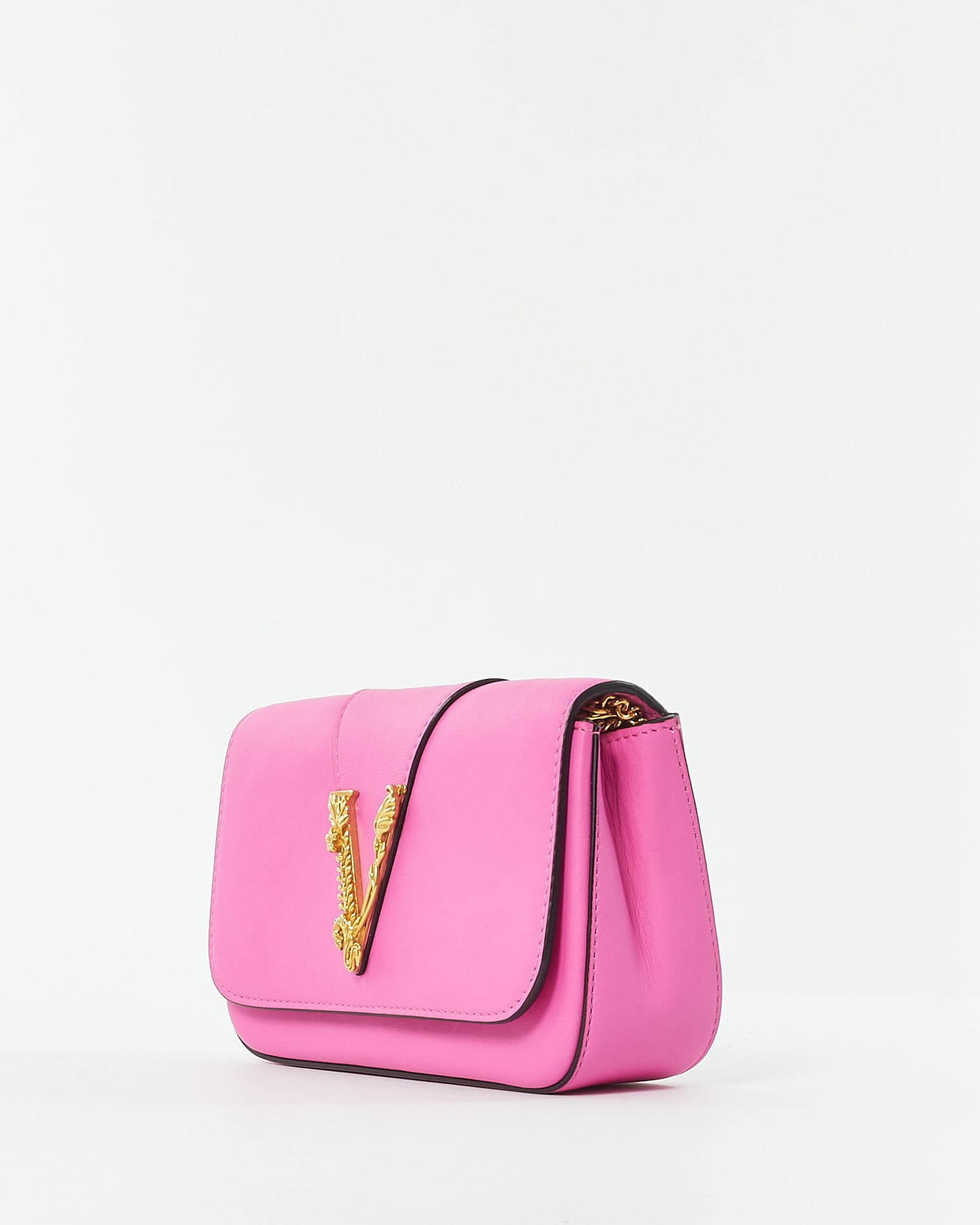 Versace Pink Leather Virtus Crossbody Bag