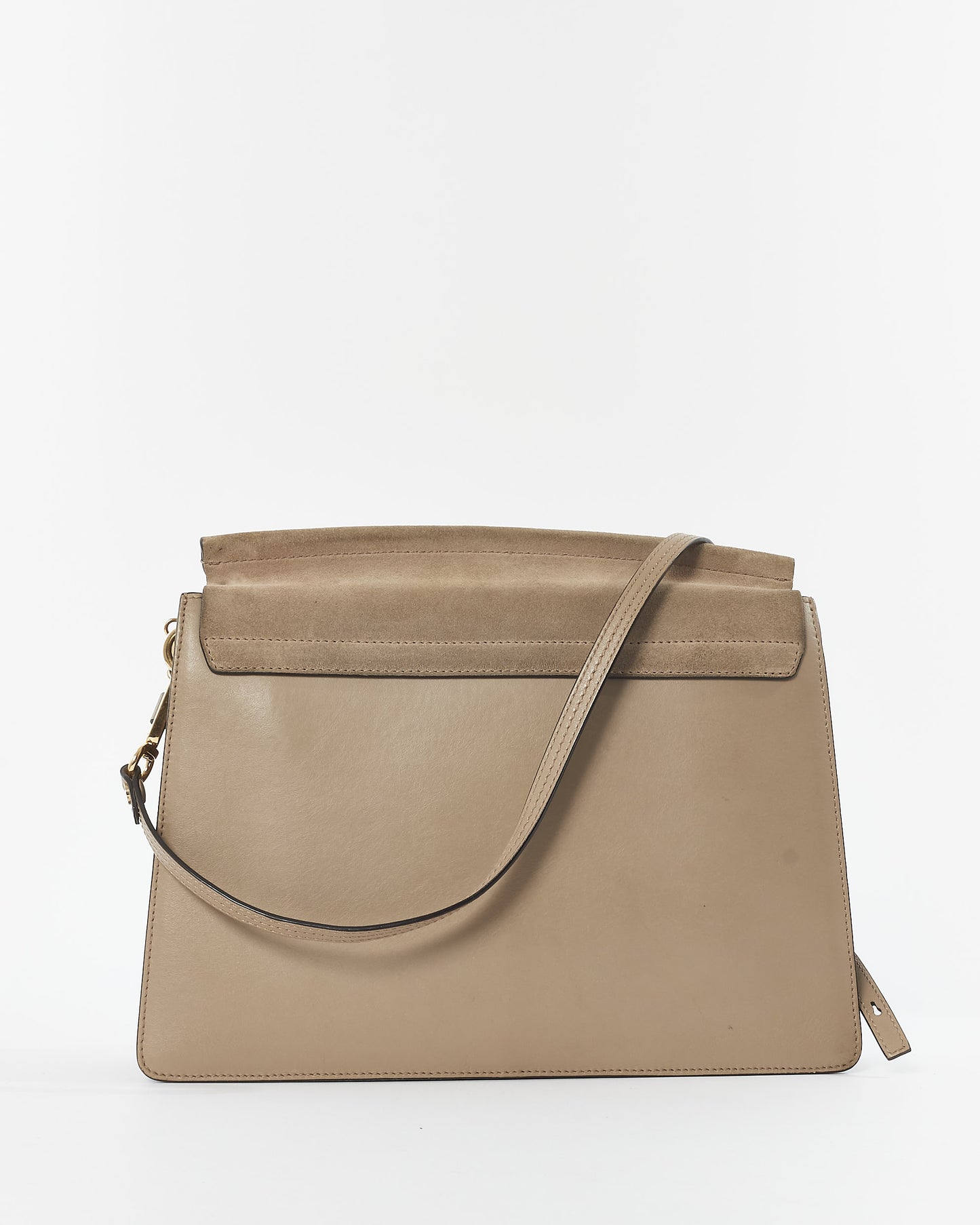 Chloé Taupe Leather & Suede Faye Crossbody Bag