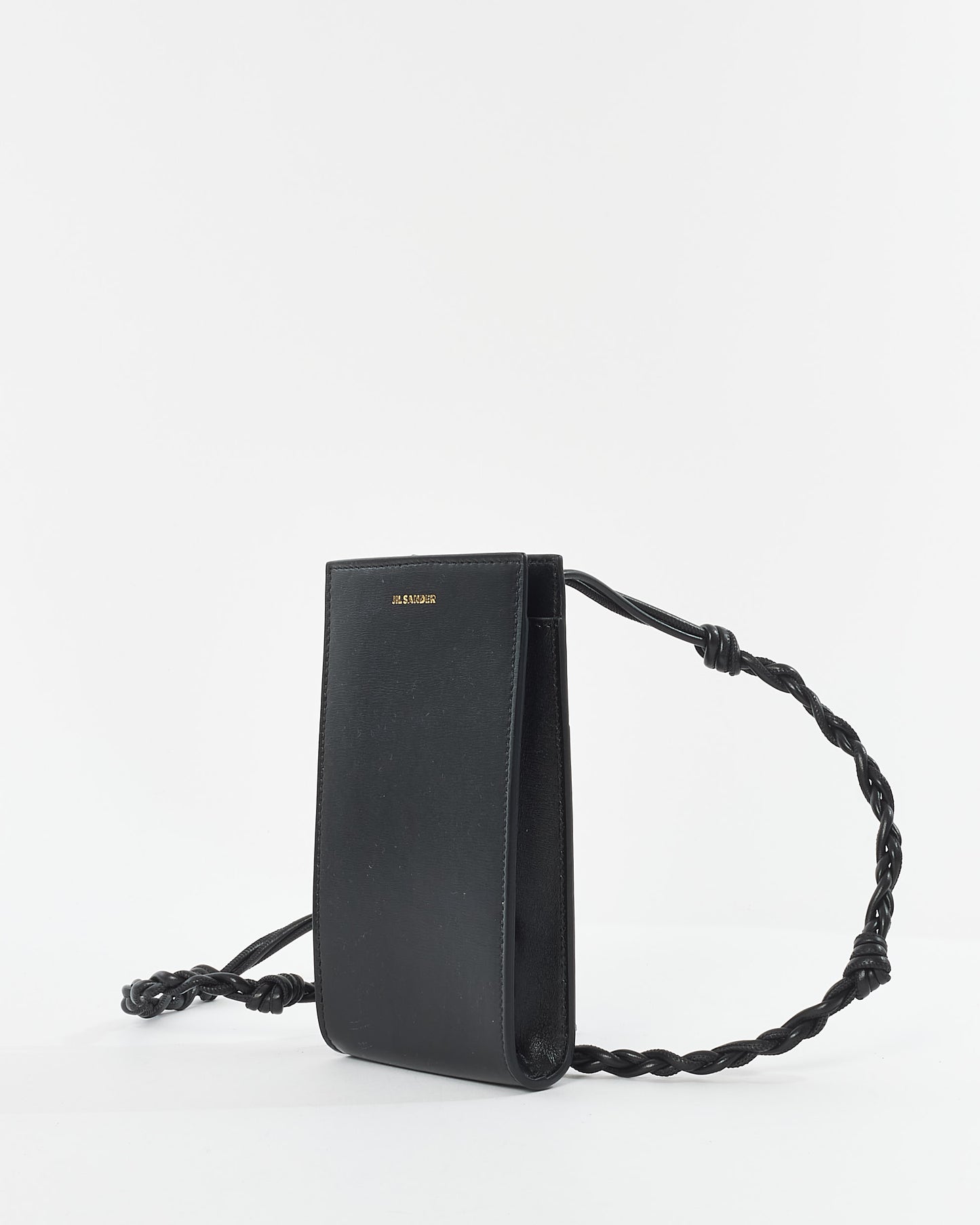 Jil Sander Black Leather Crossbody Phone Holder Bag