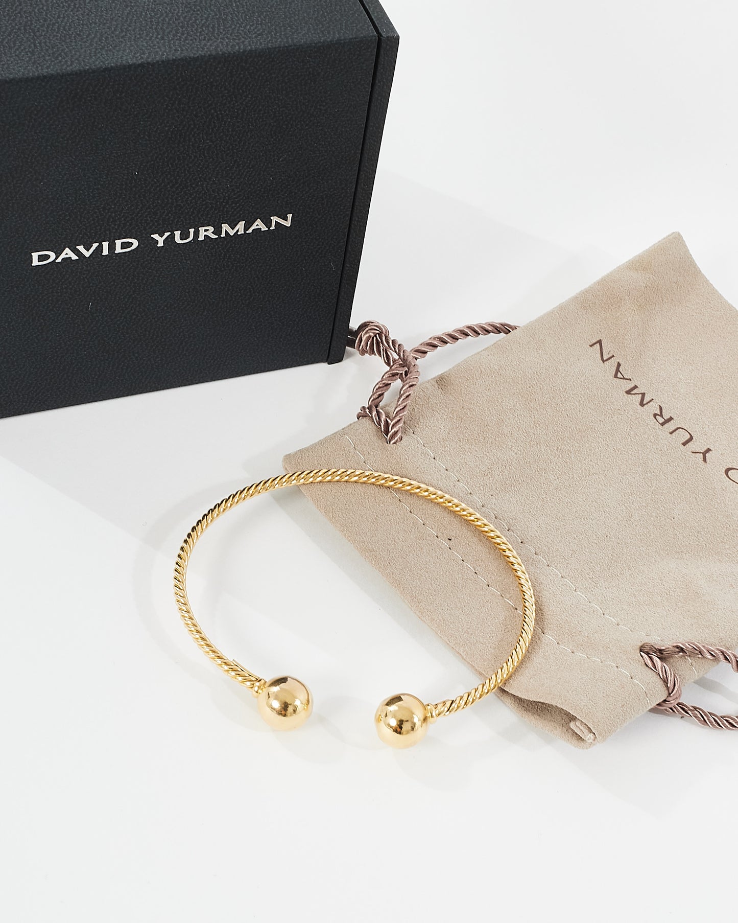 David Yurman 18K Yellow Gold With Gold Domes Solari Cablespira 2.6MM Bracelet