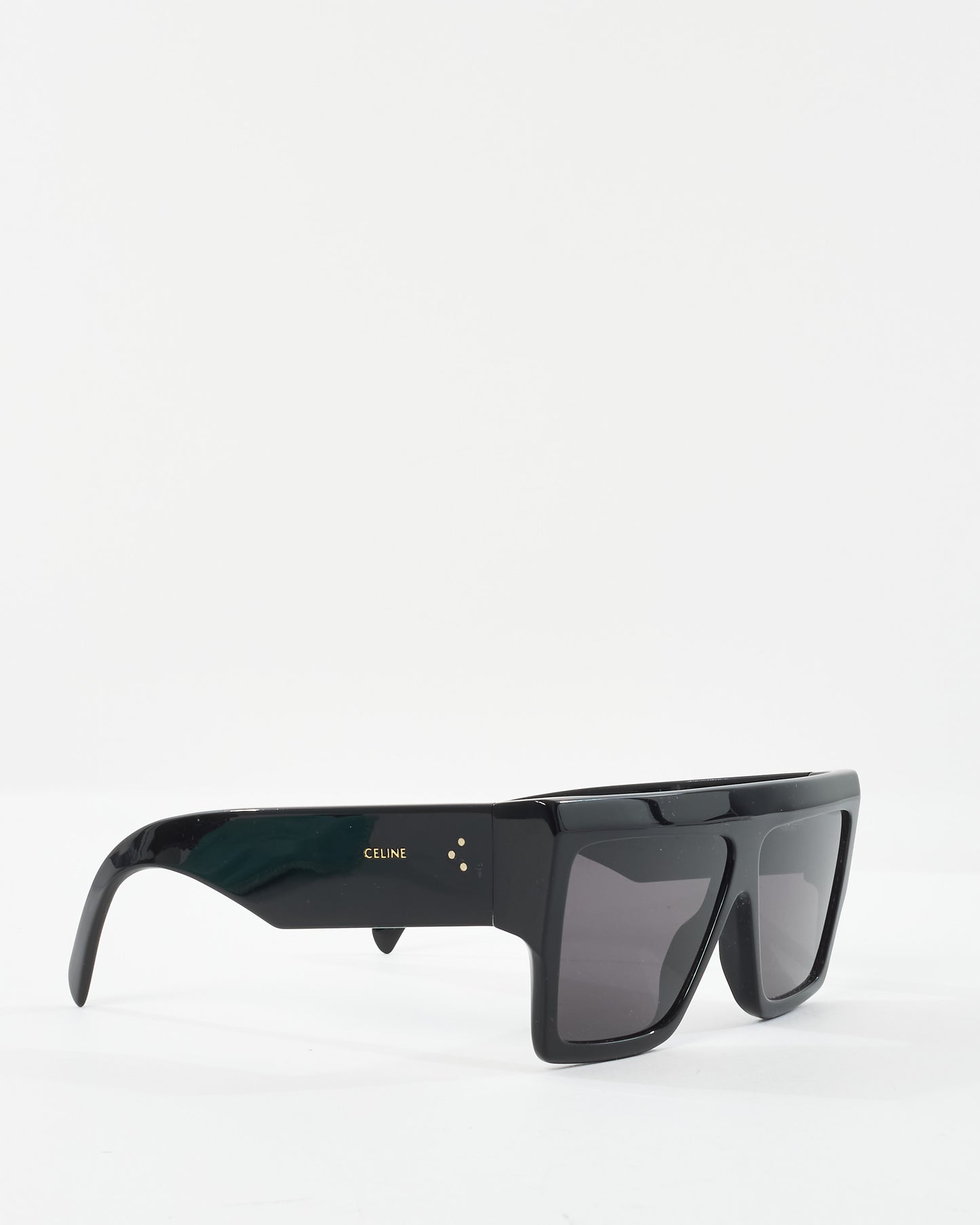 Celine Black Acetate CL400921 Oversized Flat Top Sunglasses