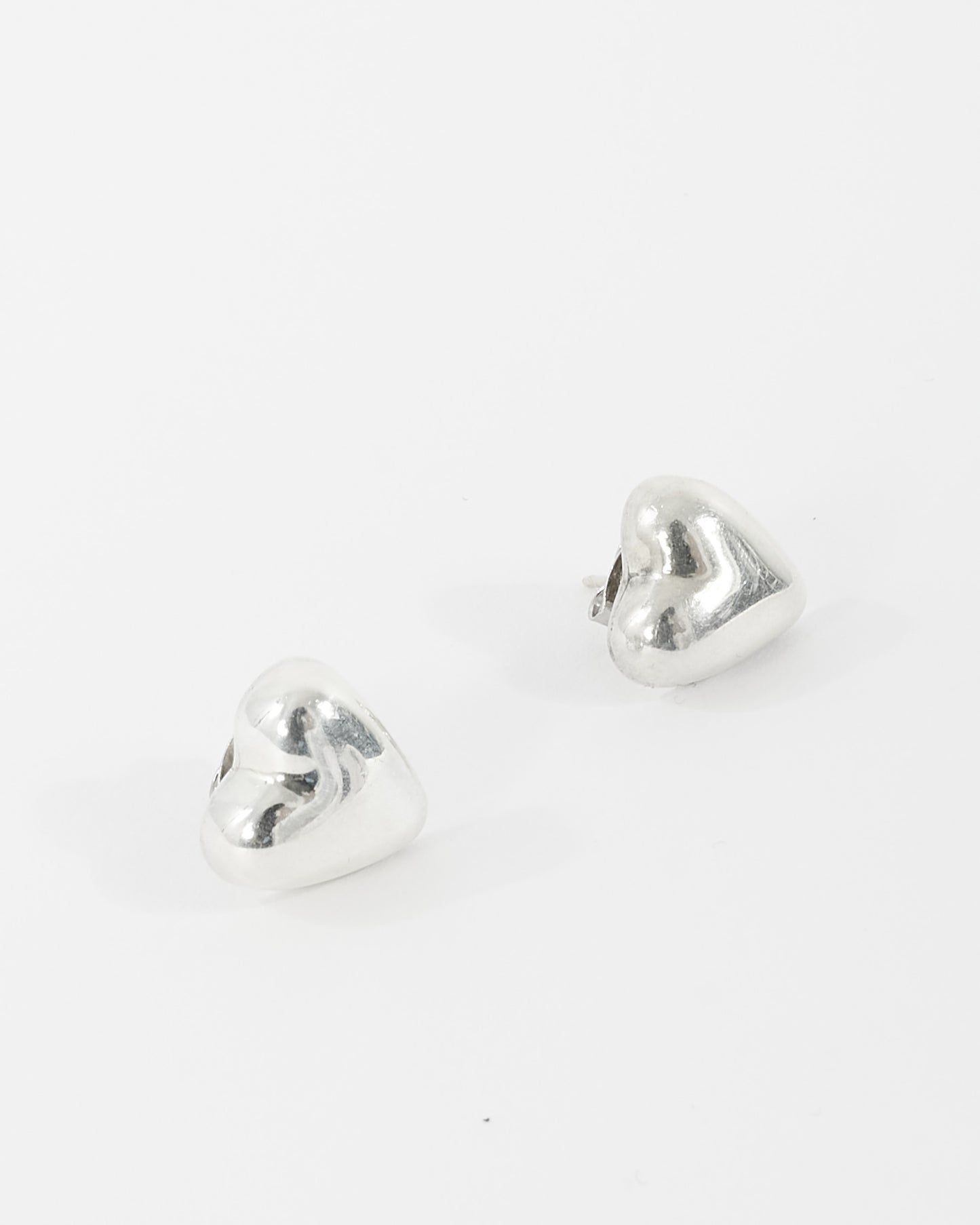 Tiffany & Co. Sterling Silver Puffy Heart Stud Earrings