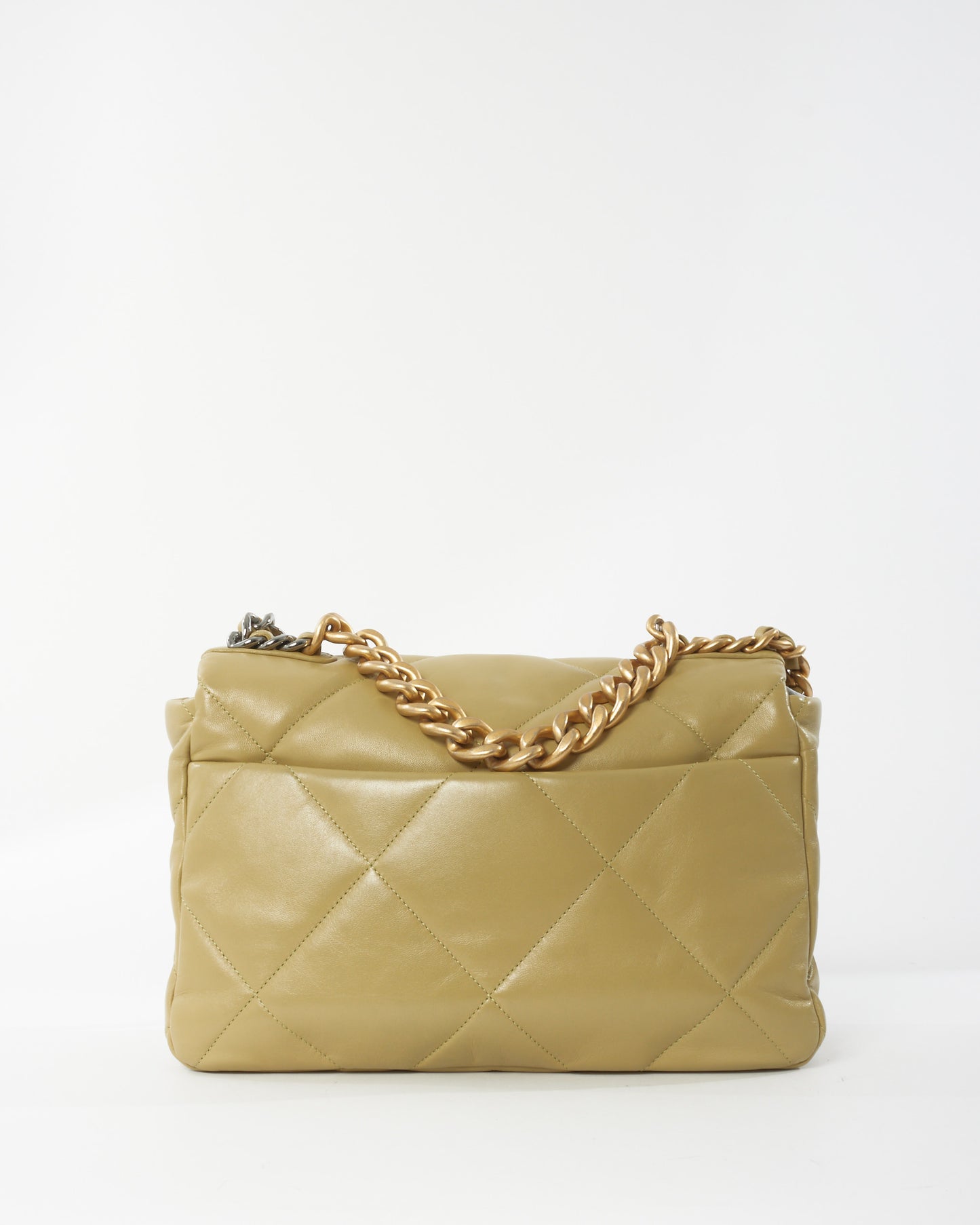 Chanel Pistacchio Green Leather Large Chanel 19 Bag