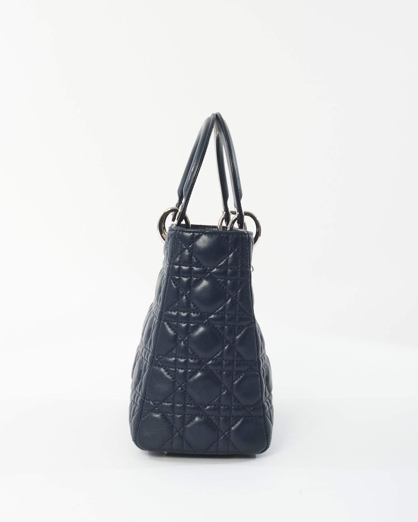Dior Navy Lambskin Leather Medium Lady Dior Bag