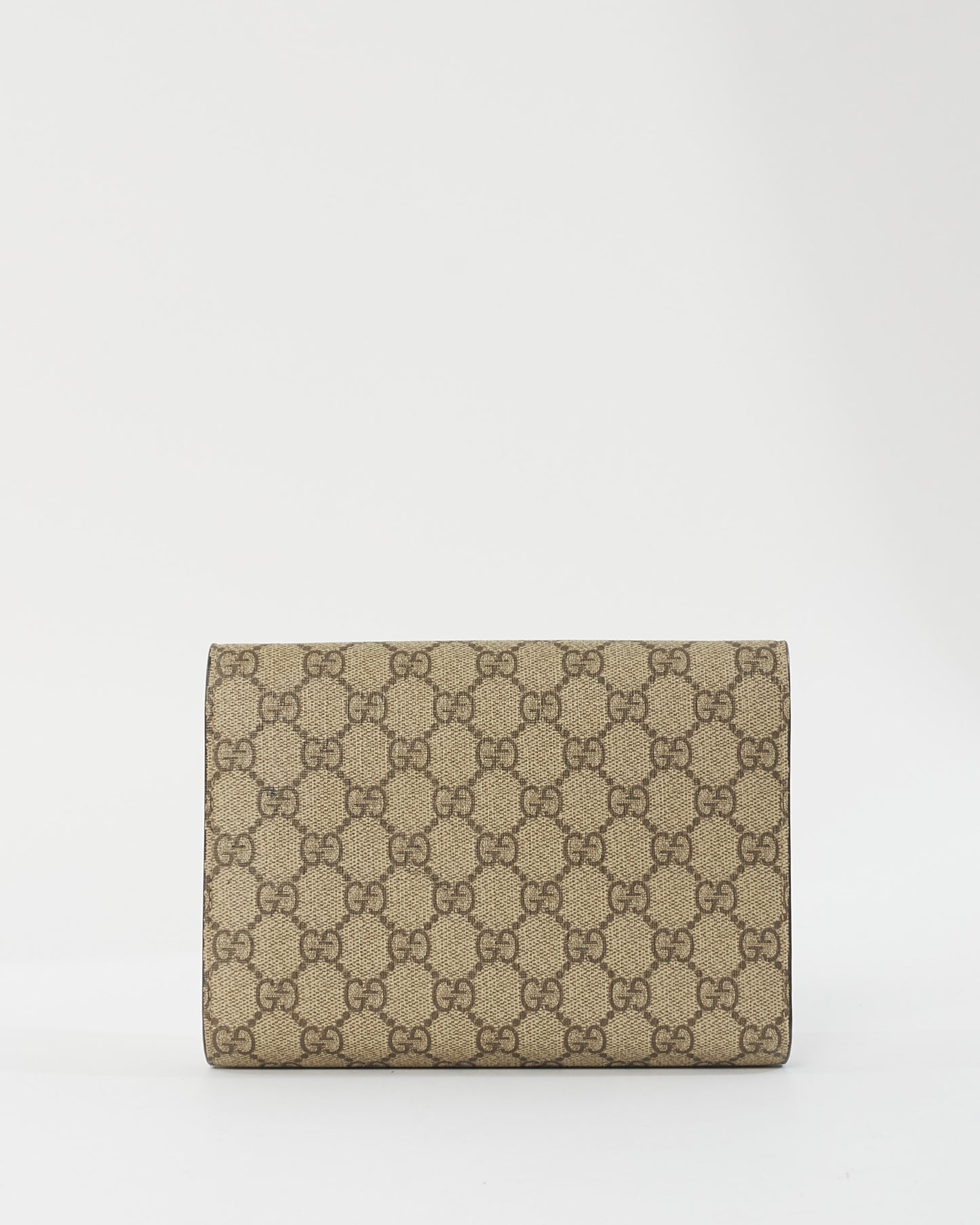 Gucci Beige and Brown GG Supreme Coated Canvas Small Dionysus Wallet on Chain