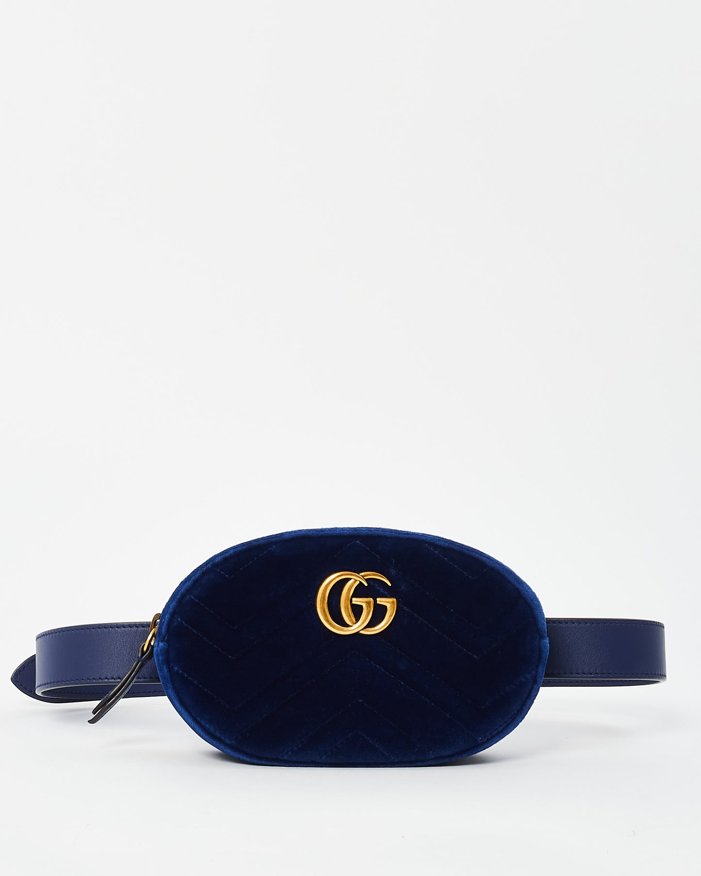 Gucci Blue Velvet Marmont Belt Bag - 85/34