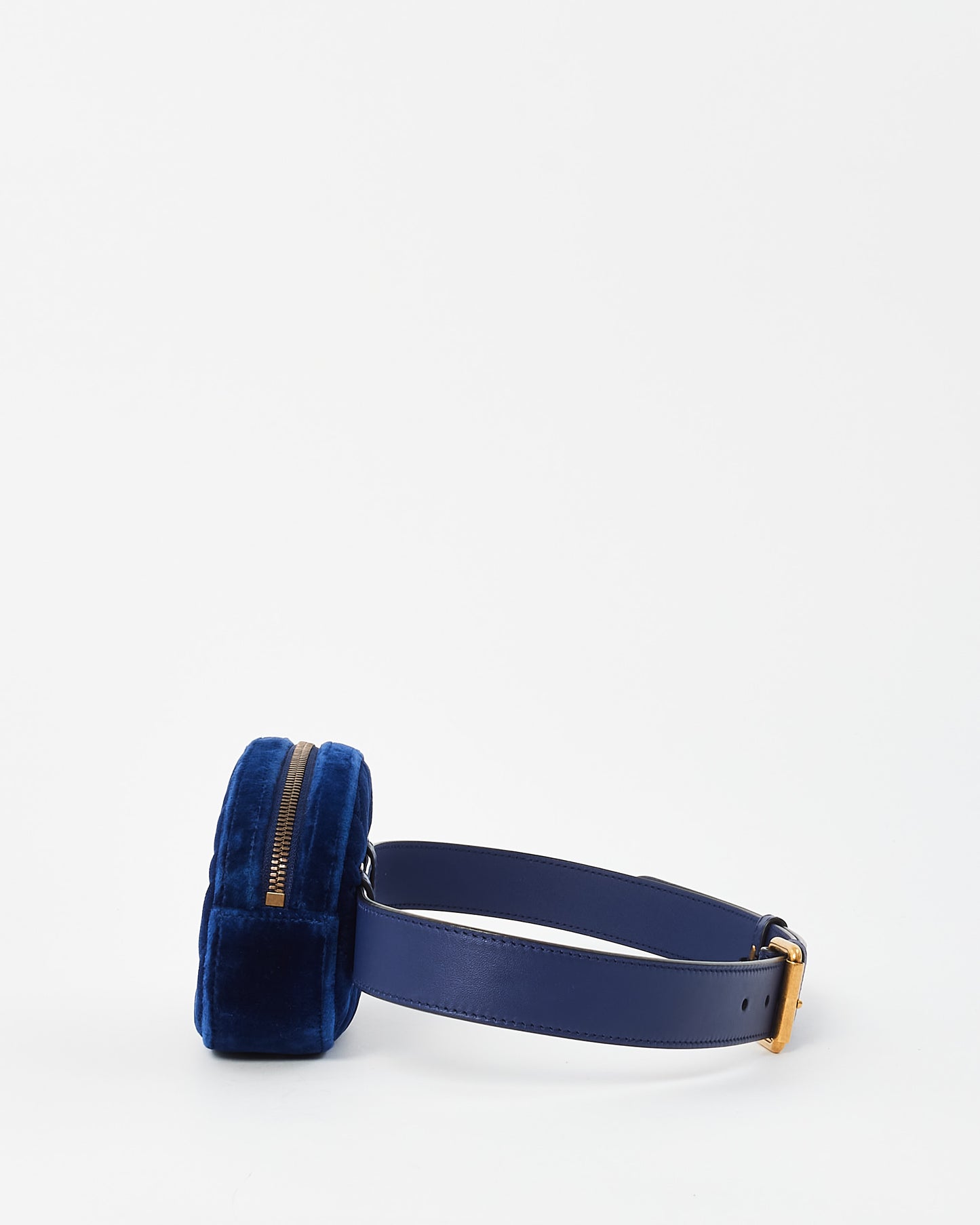 Gucci Blue Velvet Marmont Belt Bag - 85/34