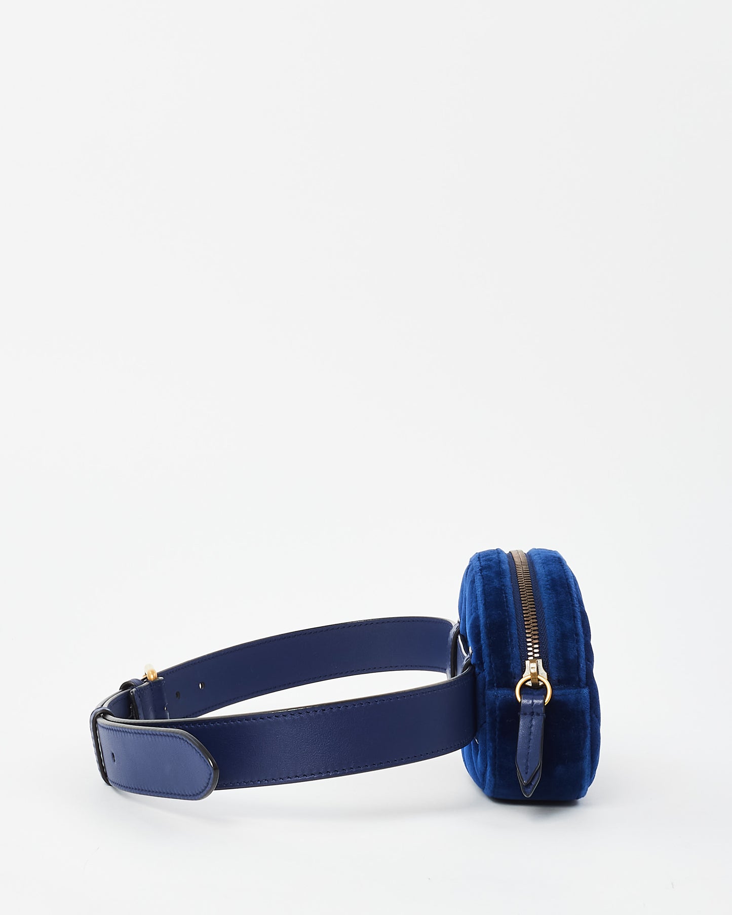 Gucci Blue Velvet Marmont Belt Bag - 85/34