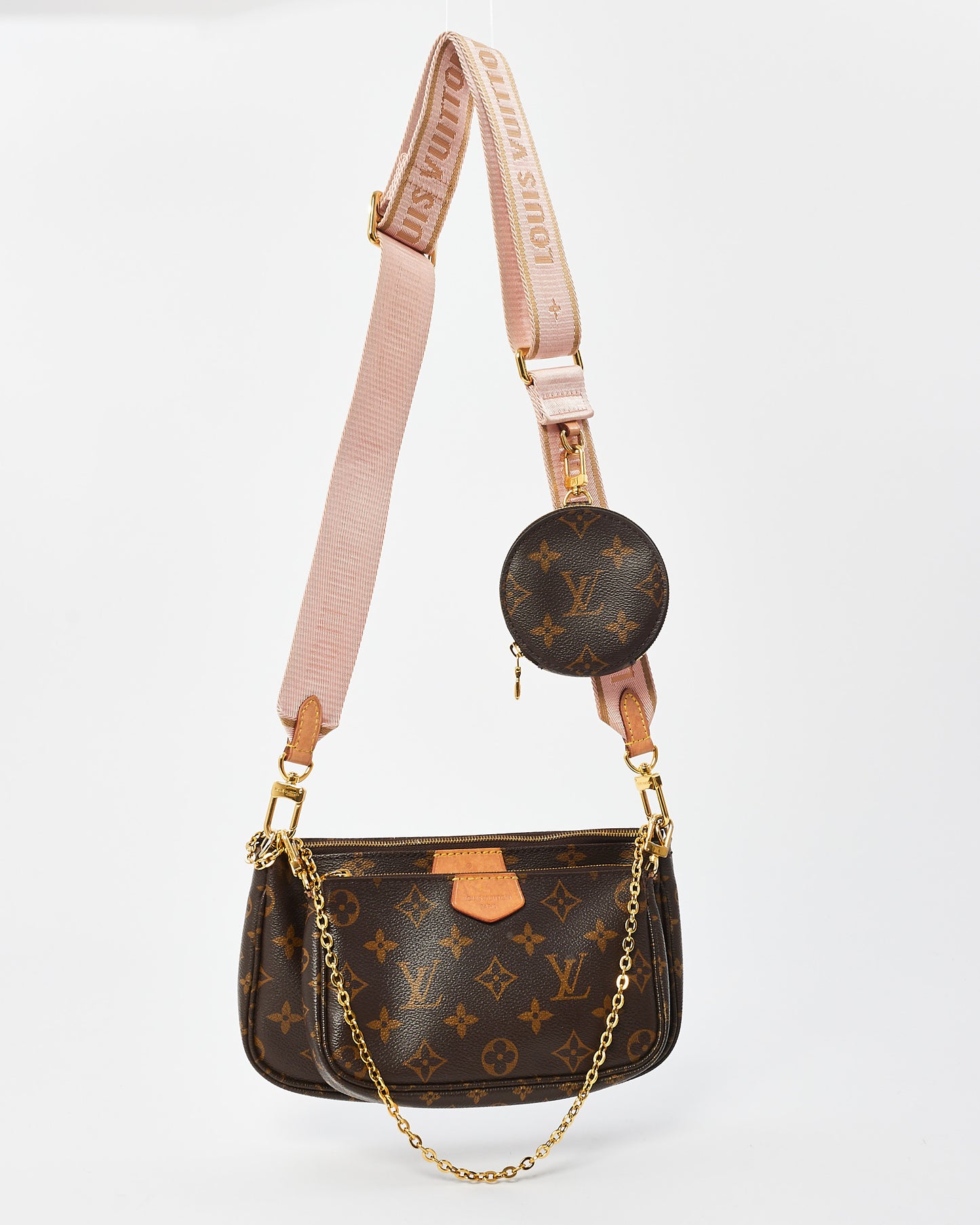 Louis Vuitton Monogram Canvas & Light Pink Multi Pochette Accessoires