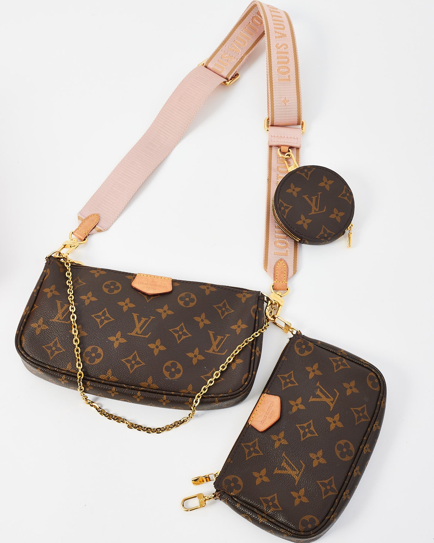 Louis Vuitton Monogram Canvas & Light Pink Multi Pochette Accessoires