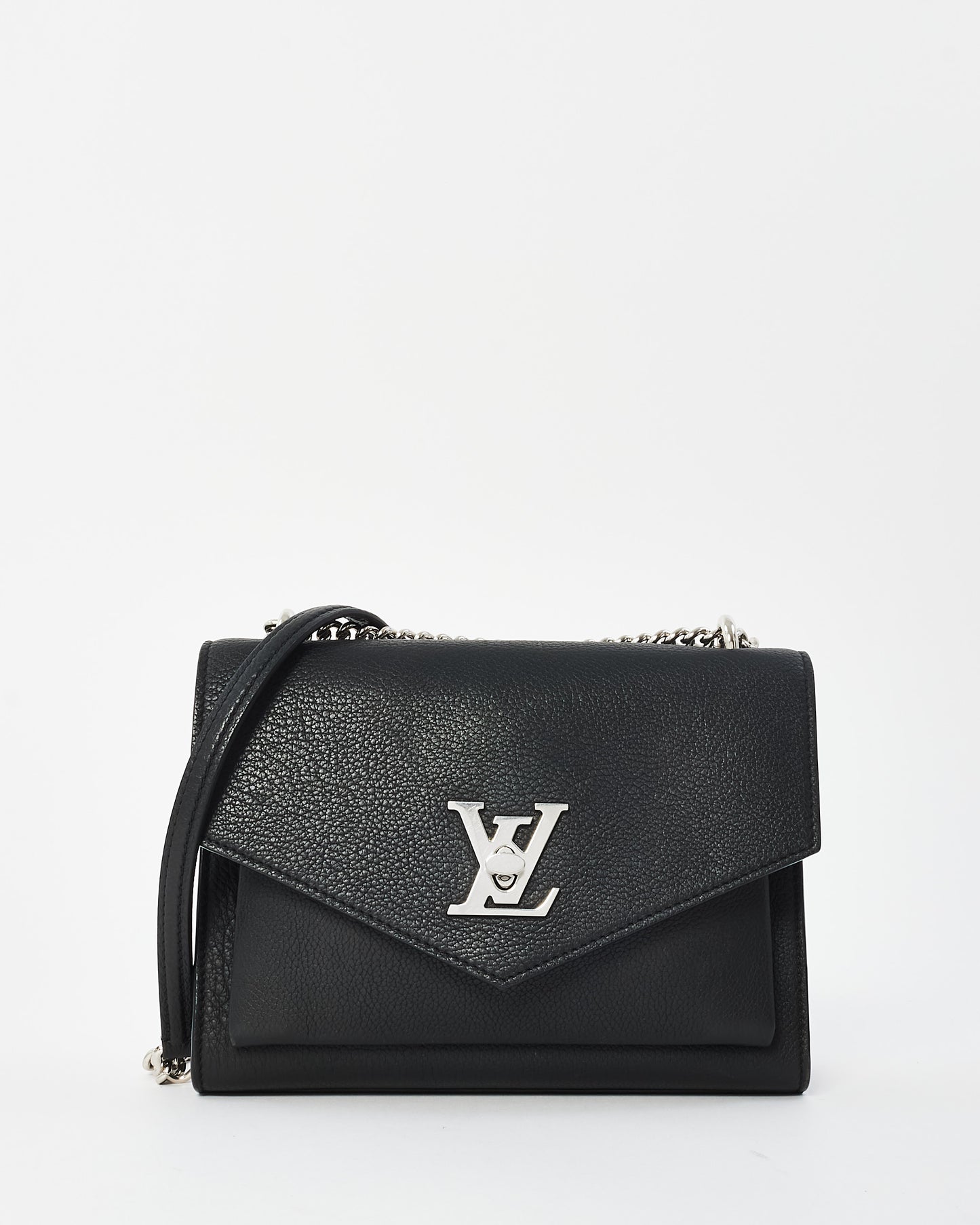 Louis Vuitton Black Leather Small Lock Me Shoulder Bag