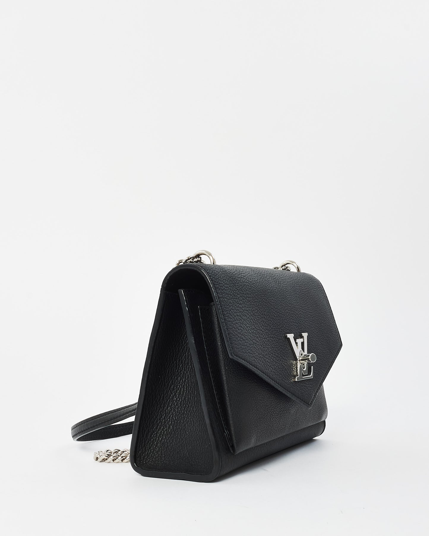 Louis Vuitton Black Leather Small Lock Me Shoulder Bag