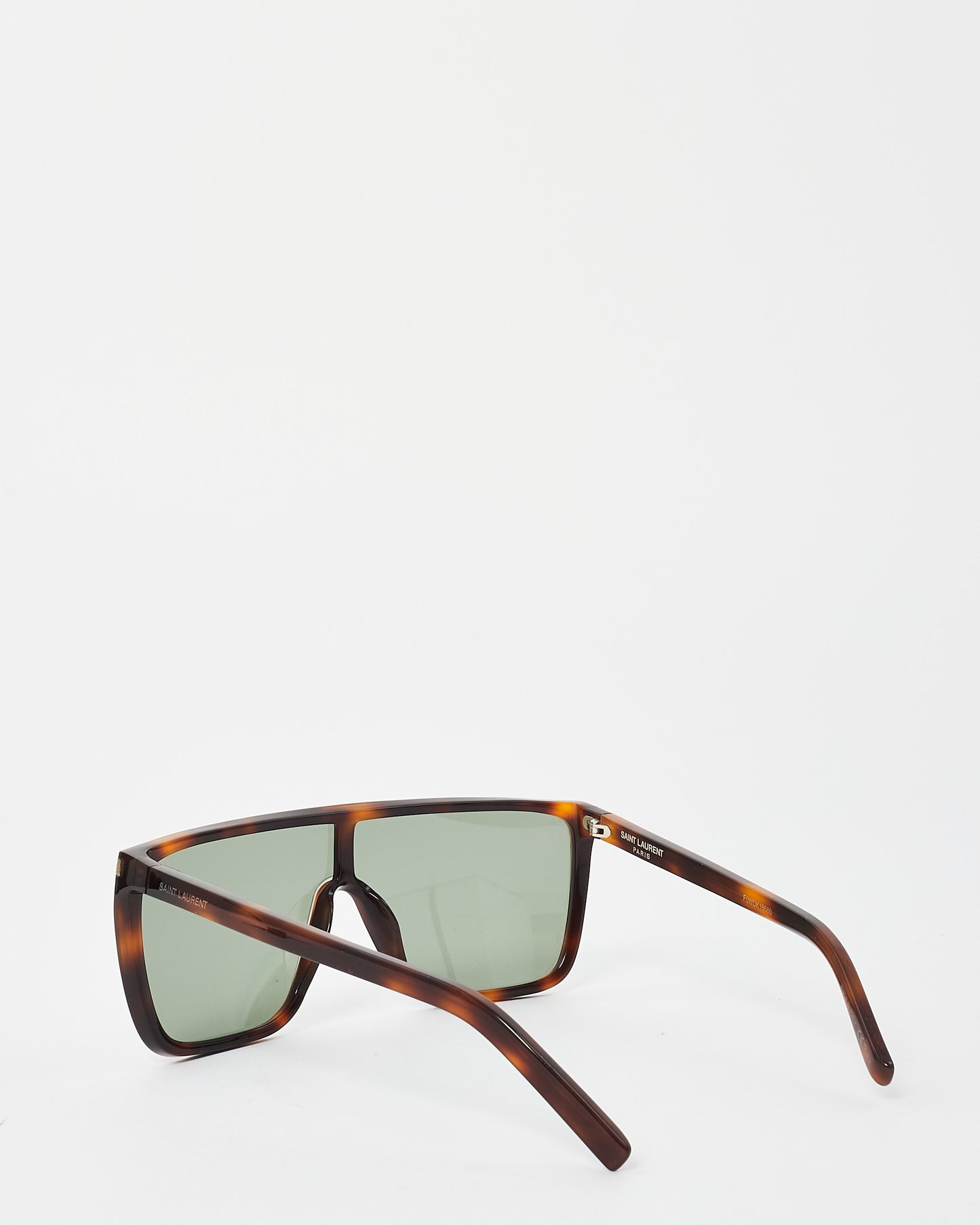 Saint Laurent Tortoise SL 364 MASK ACE Flat Top Oversized Sunglasses