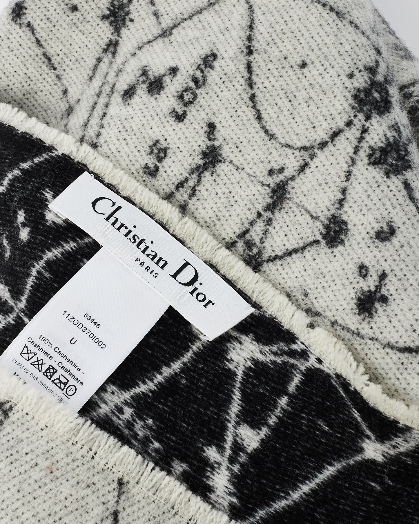 Dior Black & White Cashmere Zodiac Poncho