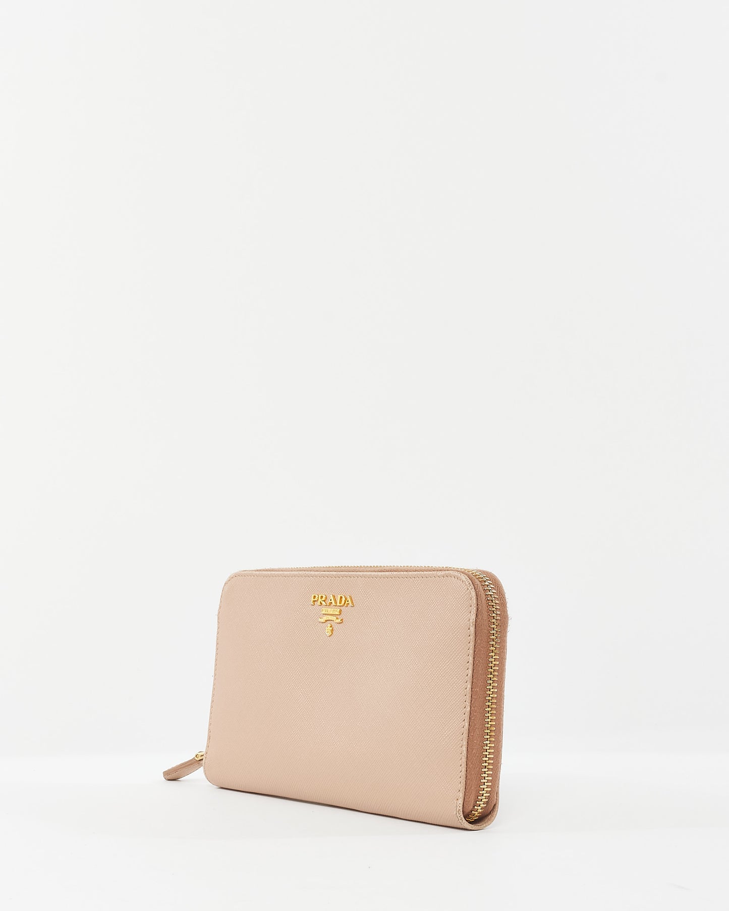 Prada Blush Saffiano Leather Long Zip Wallet