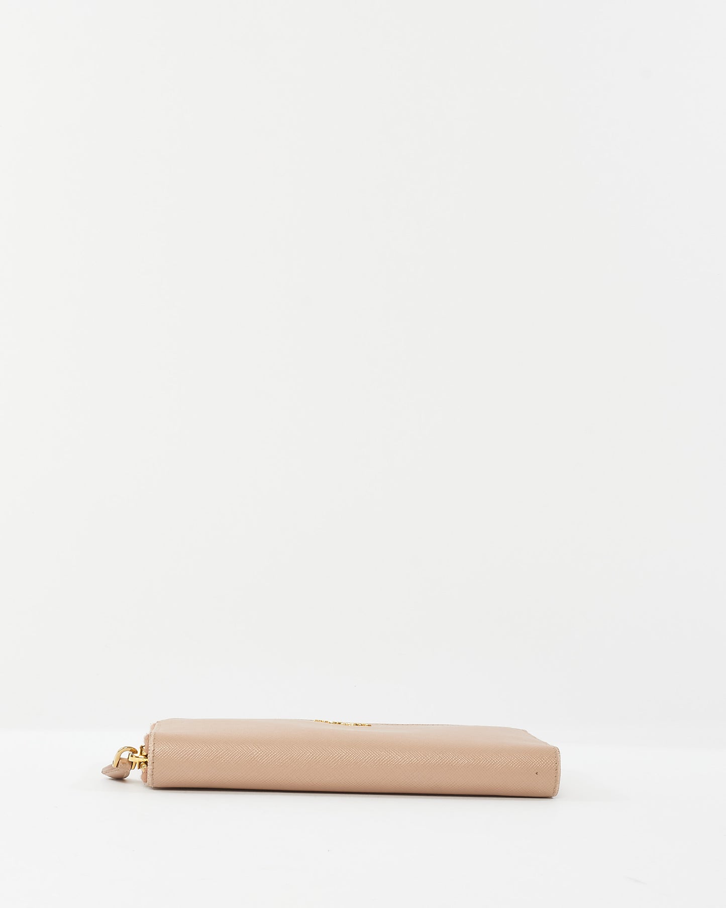 Prada Blush Saffiano Leather Long Zip Wallet