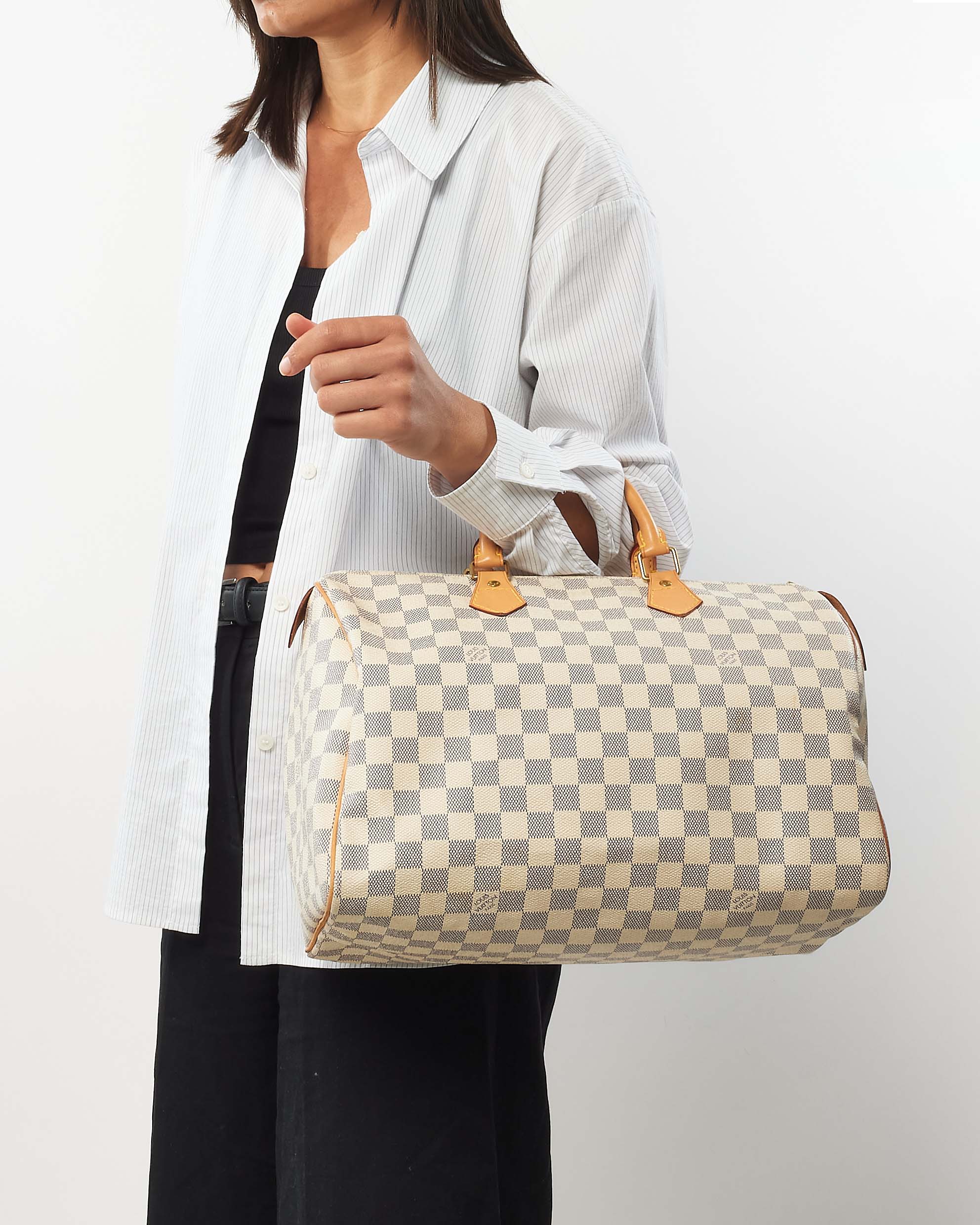 Louis Vuitton damier azur speedy on sale 35